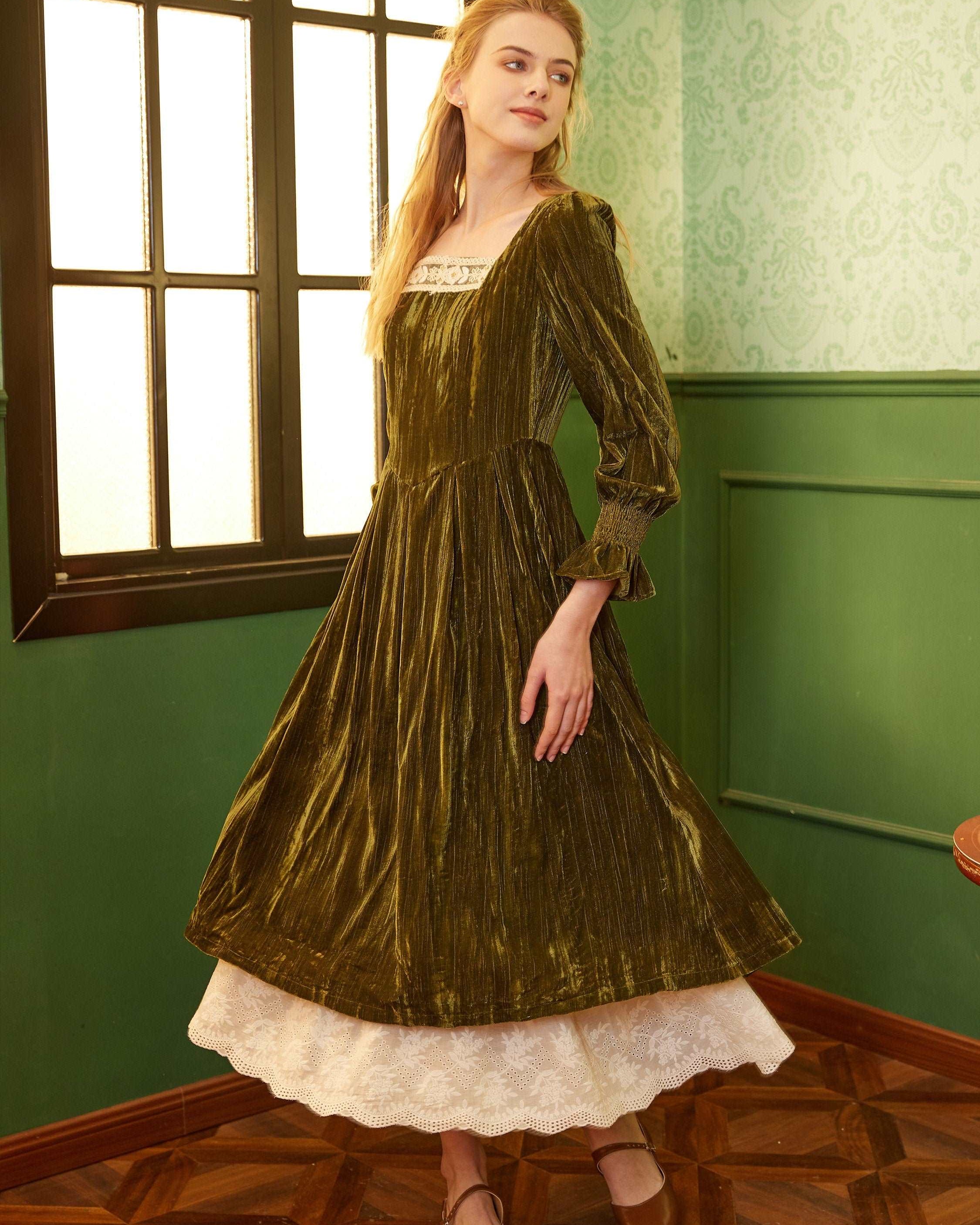 Petticoat Half Slip Cotton Women's Skirt Extender Dress Extender Vintage Style Underskirt with Flower Vine Lace Embroidery