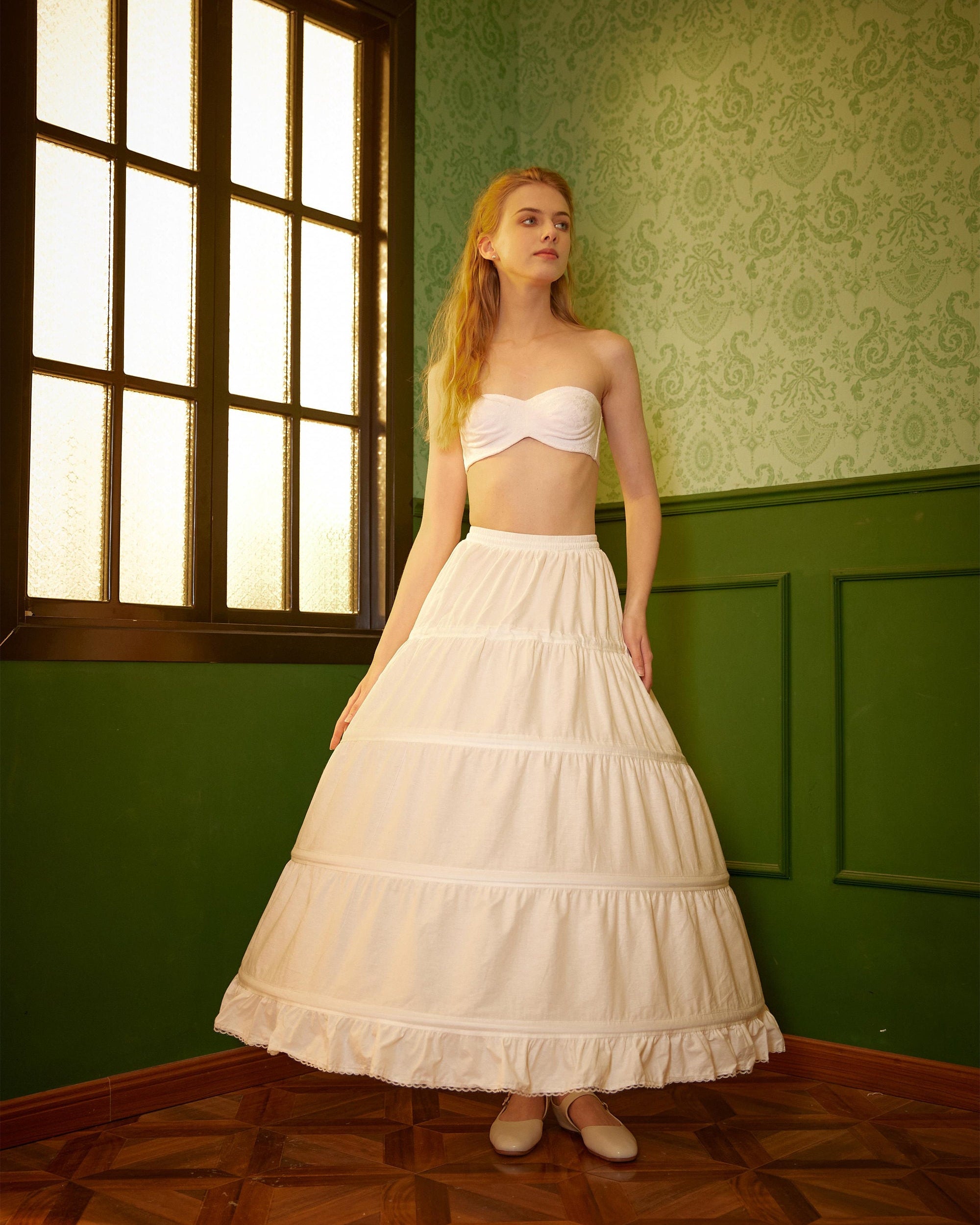 Wedding Crinoline Hoop Petticoat Cotton Underskirt Skirt for Bridal Dress Ball Gown Skirt Prom Underskirt