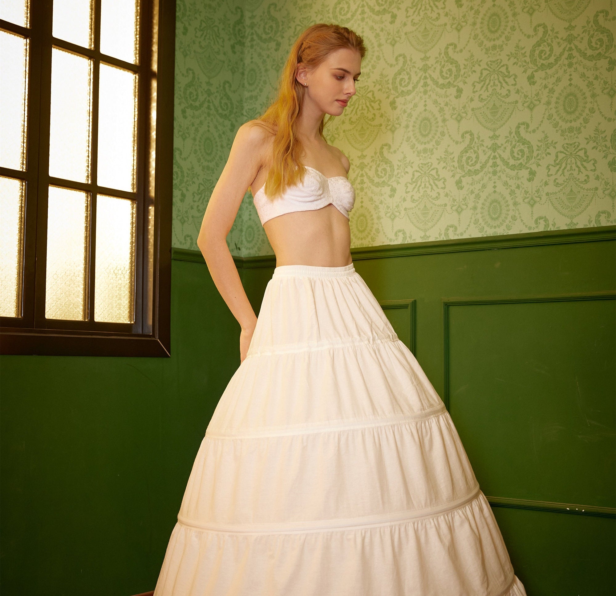 Wedding Crinoline Hoop Petticoat Cotton Underskirt Skirt for Bridal Dress Ball Gown Skirt Prom Underskirt