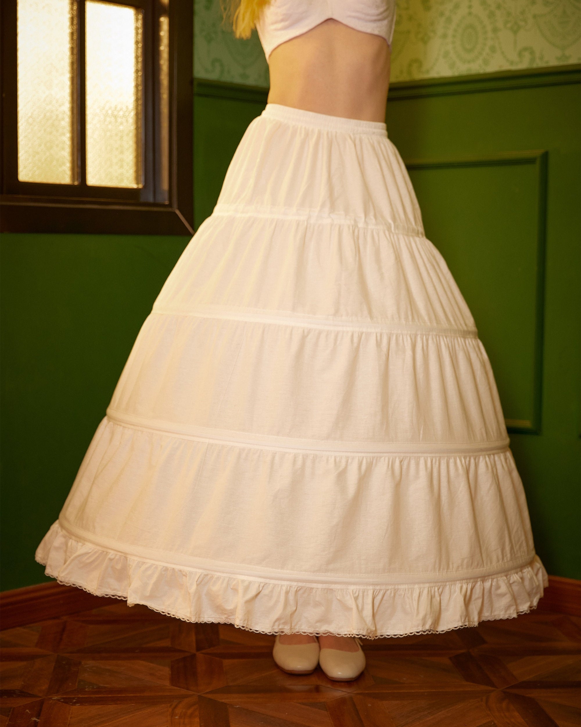 Wedding Crinoline Hoop Petticoat Cotton Underskirt Skirt for Bridal Dress Ball Gown Skirt Prom Underskirt