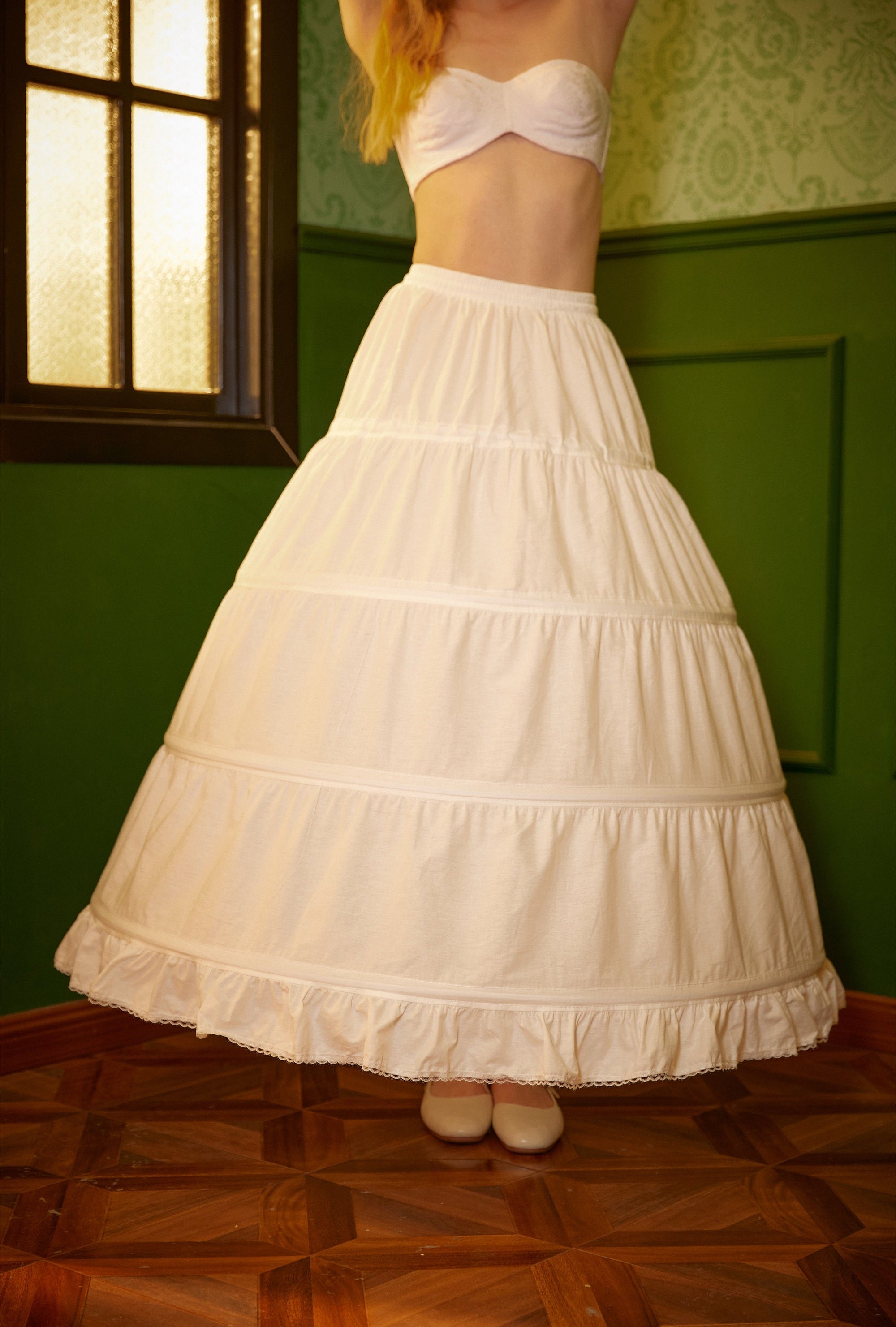 Wedding Crinoline Hoop Petticoat Cotton Underskirt Skirt for Bridal Dress Ball Gown Skirt Prom Underskirt