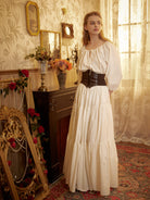 Renaissance Fair Skirt Victorian Skirt Medieval outfits Ren Faire Costume Pirate Skirt Cotton Long Skirt Full Length Gathered Skirt