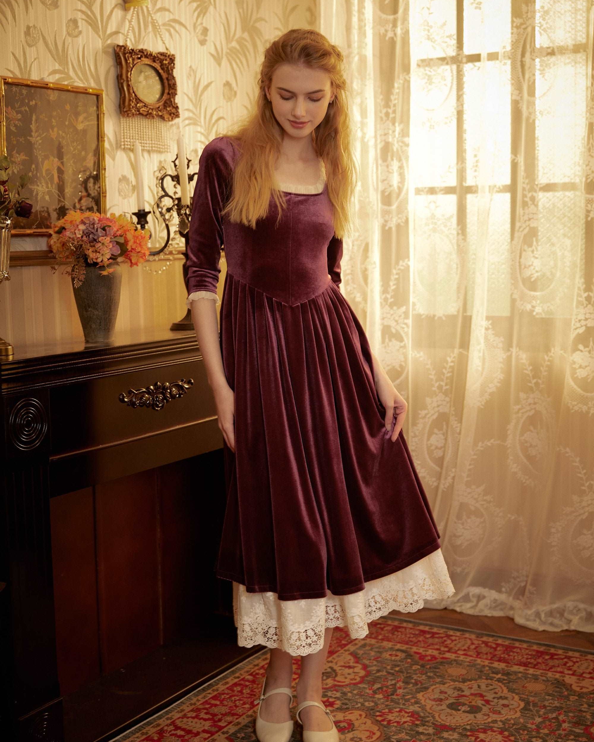 Petticoat Cotton Half Slip Women Skirt Extender with Embroidery Lace Hem Underskirt Elastic Waistband Ivory and Cream