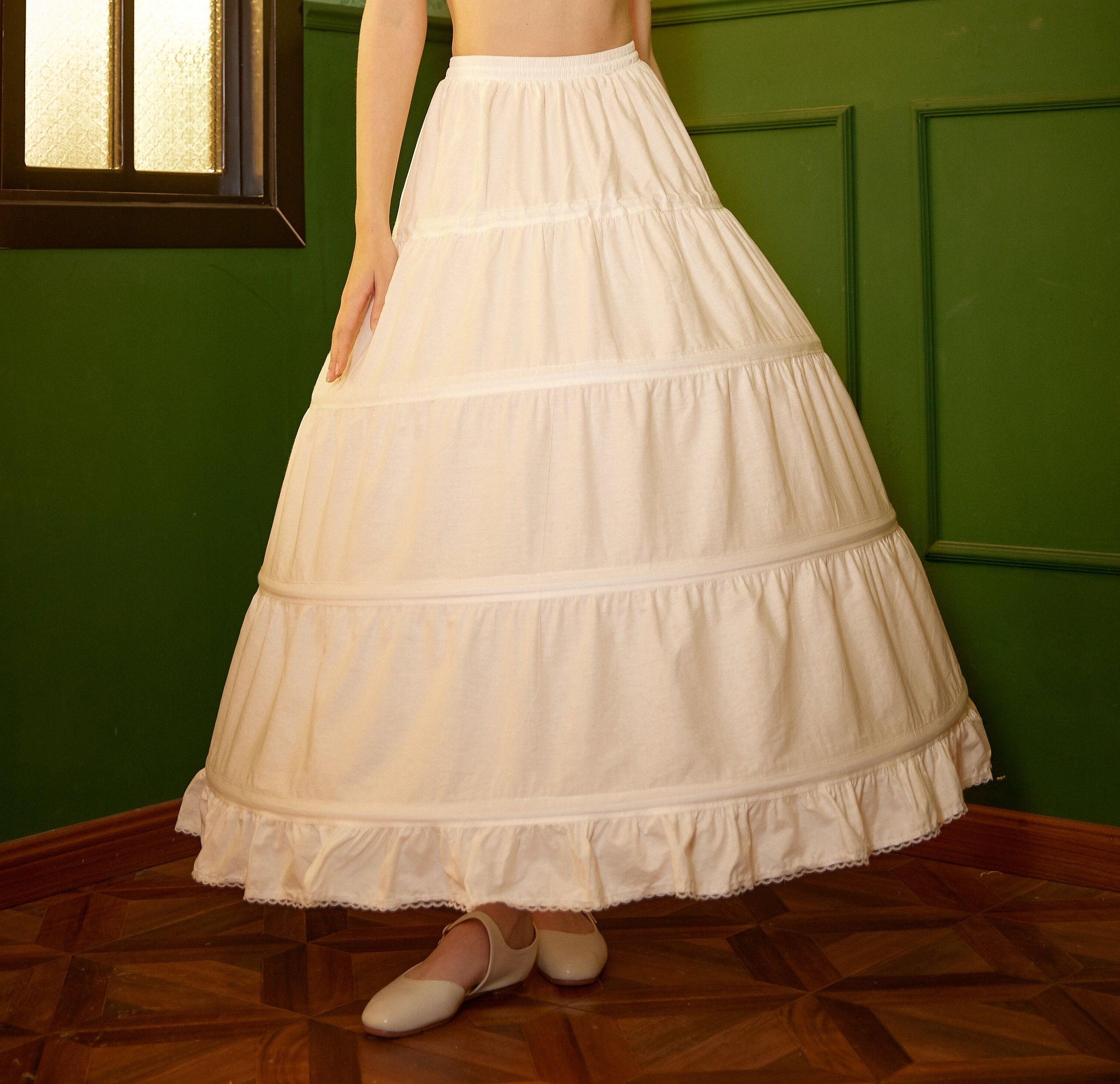Wedding Crinoline Hoop Petticoat Cotton Underskirt Skirt for Bridal Dress Ball Gown Skirt Prom Underskirt