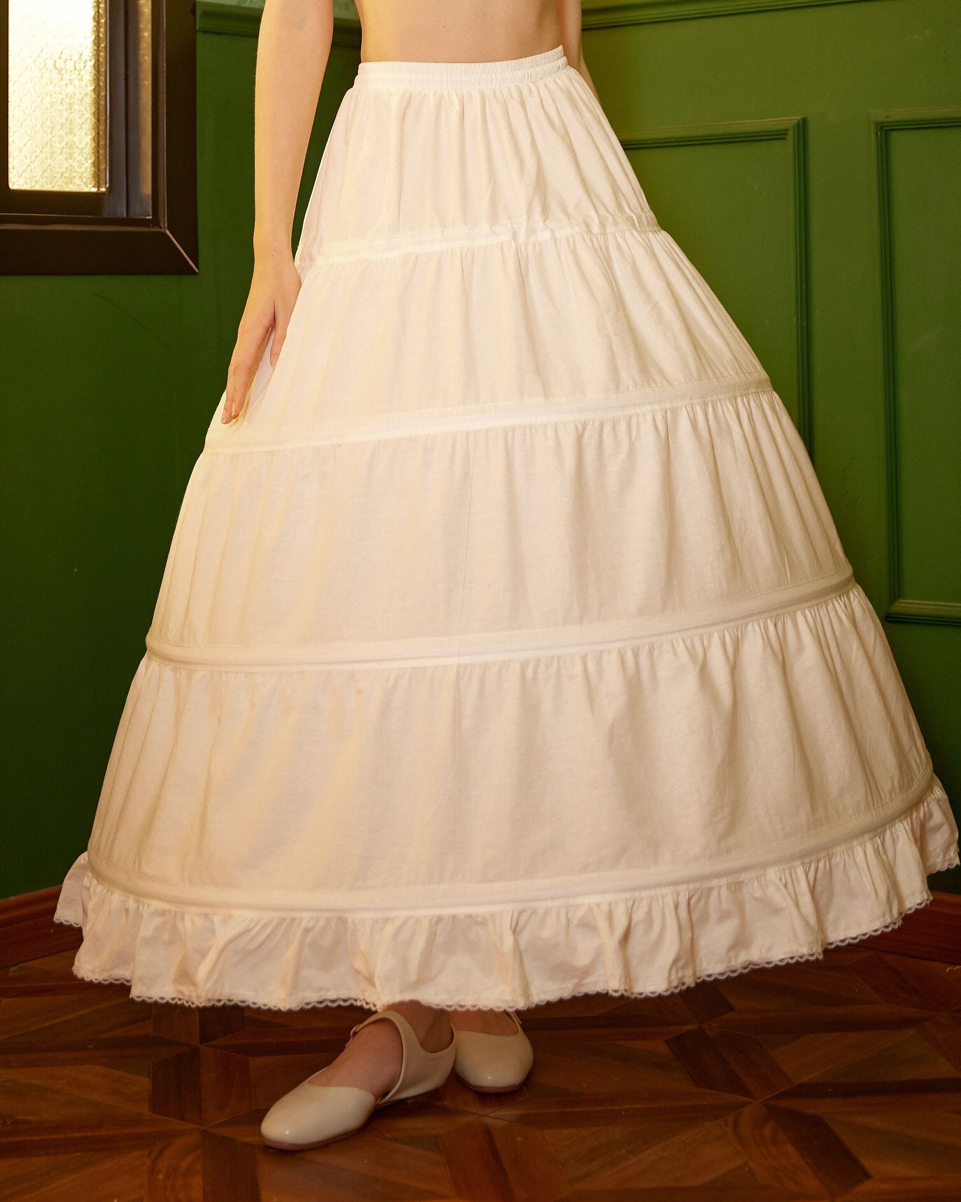 Wedding Crinoline Hoop Petticoat Cotton Underskirt Skirt for Bridal Dress Ball Gown Skirt Prom Underskirt