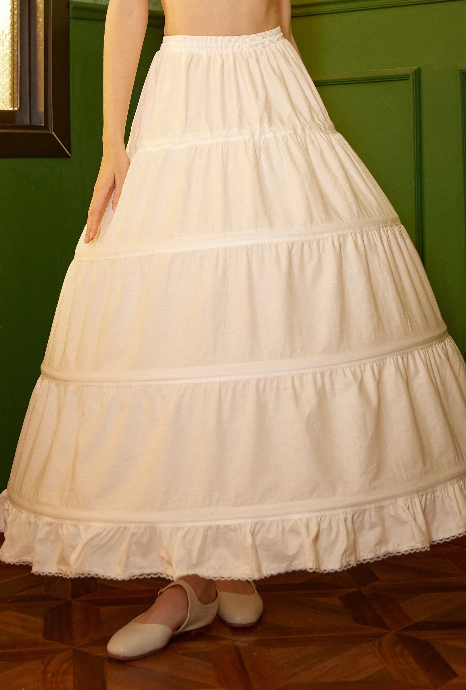 Wedding Crinoline Hoop Petticoat Cotton Underskirt Skirt for Bridal Dress Ball Gown Skirt Prom Underskirt