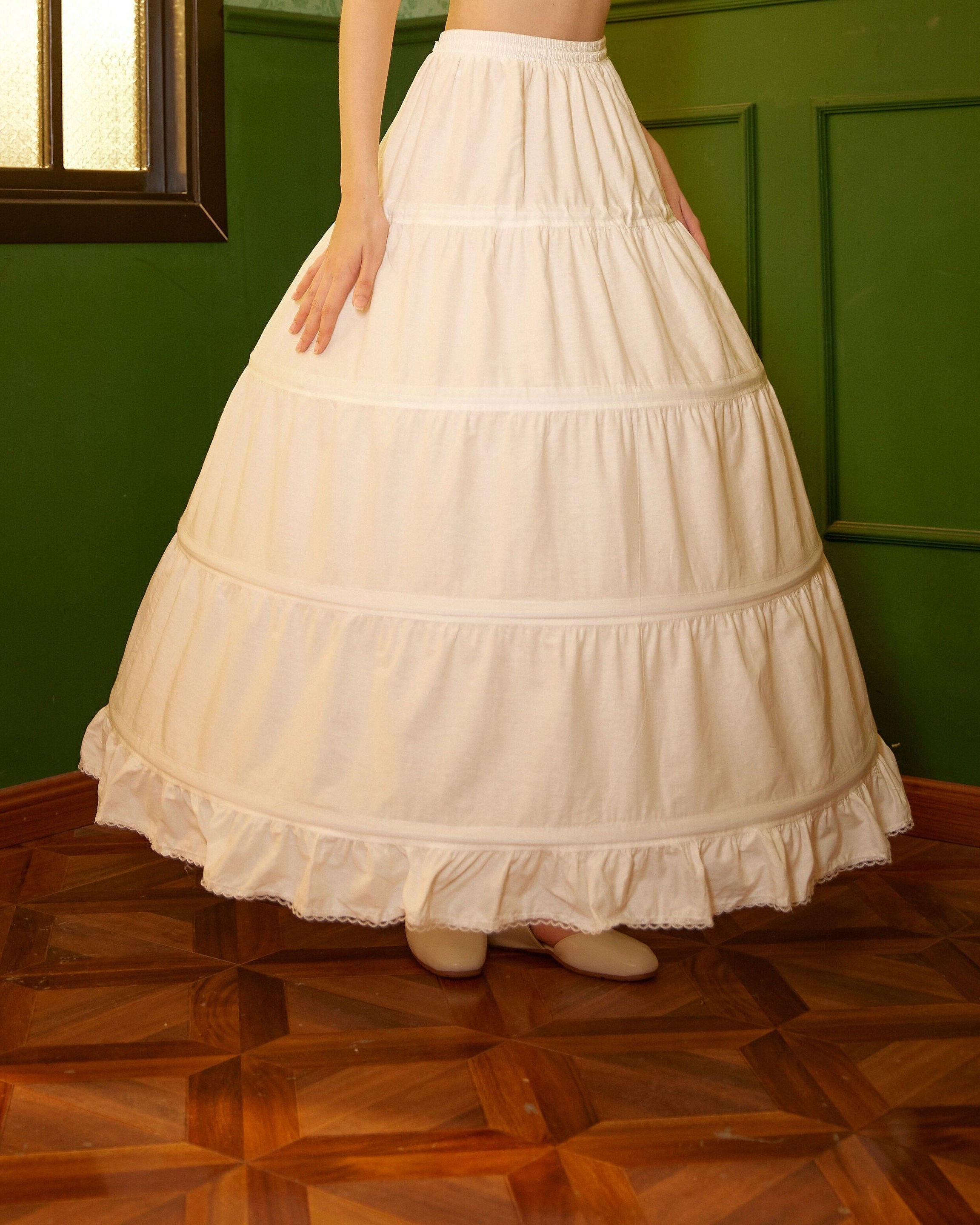 Wedding Crinoline Hoop Petticoat Cotton Underskirt Skirt for Bridal Dress Ball Gown Skirt Prom Underskirt
