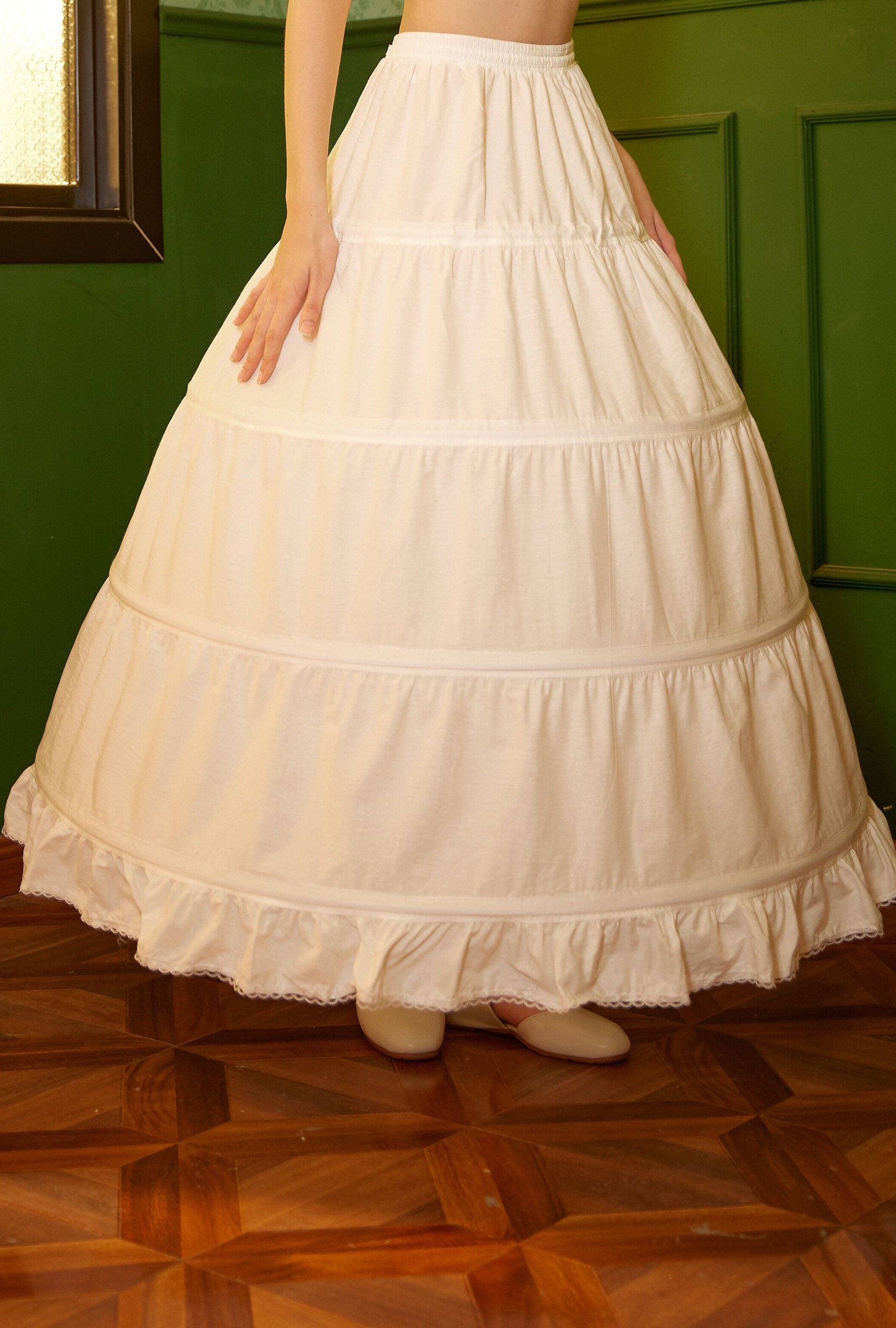 Wedding Crinoline Hoop Petticoat Cotton Underskirt Skirt for Bridal Dress Ball Gown Skirt Prom Underskirt