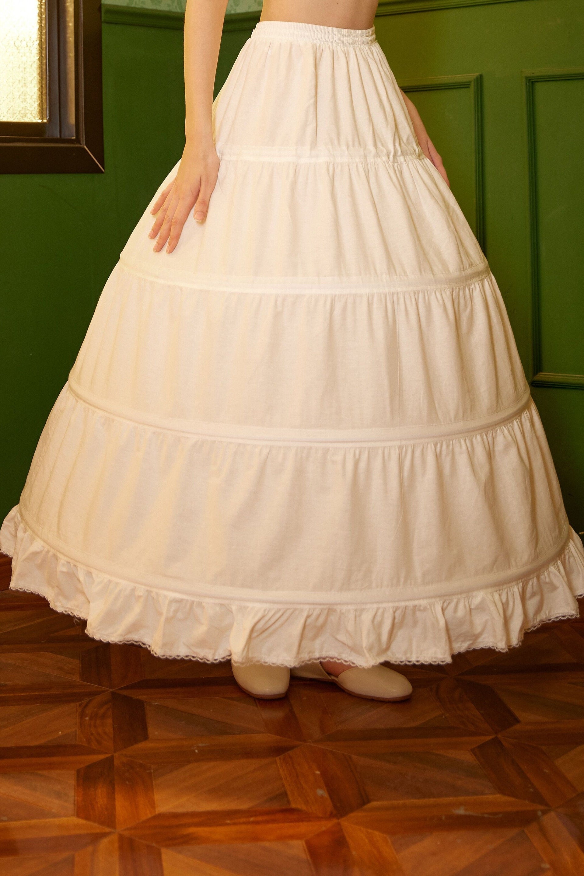 Wedding Crinoline Hoop Petticoat Cotton Underskirt Skirt for Bridal Dress Ball Gown Skirt Prom Underskirt