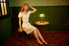 Half Slip Skirt Extender Cotton with Lace Trim Underskirt Ivory Flower Lace Slip Romantic Dress