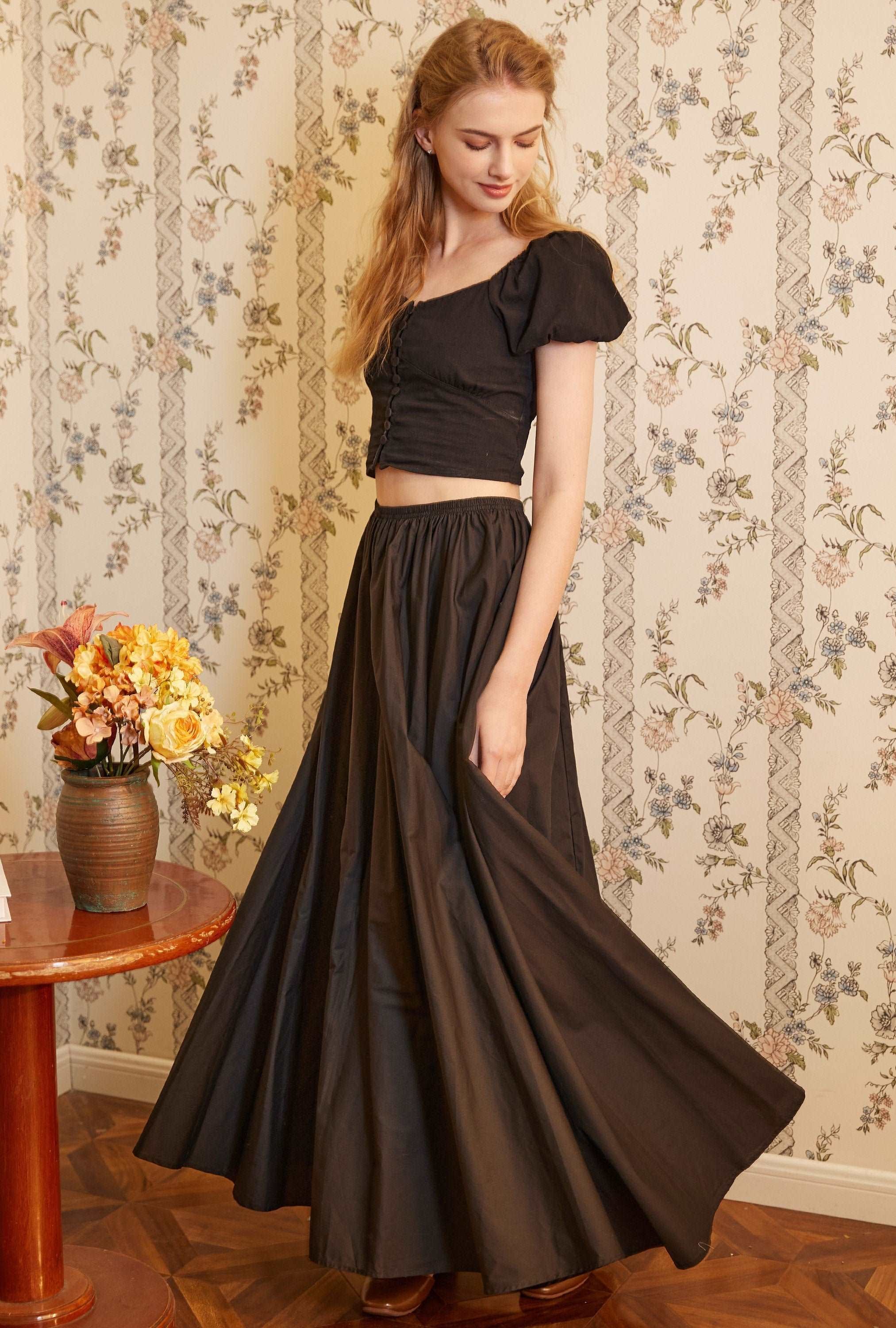 Victorian Style Skirt Cotton Long Skirt Period Skirt Medieval outfits Renaissance Festival Skirt Ren Faire Costume Full Length