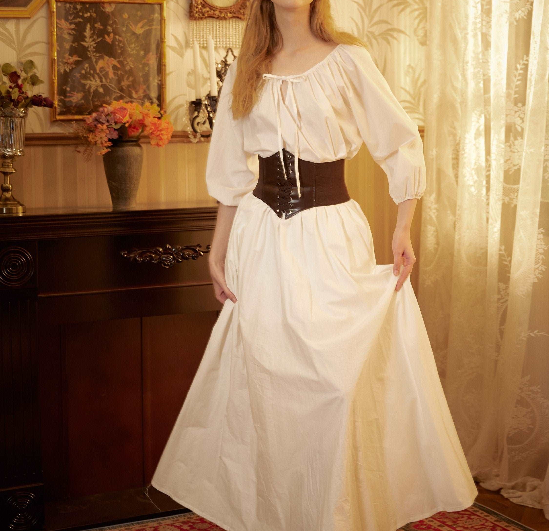 Victorian Style Skirt Cotton Long Skirt Period Skirt Medieval outfits Renaissance Festival Skirt Ren Faire Costume Full Length