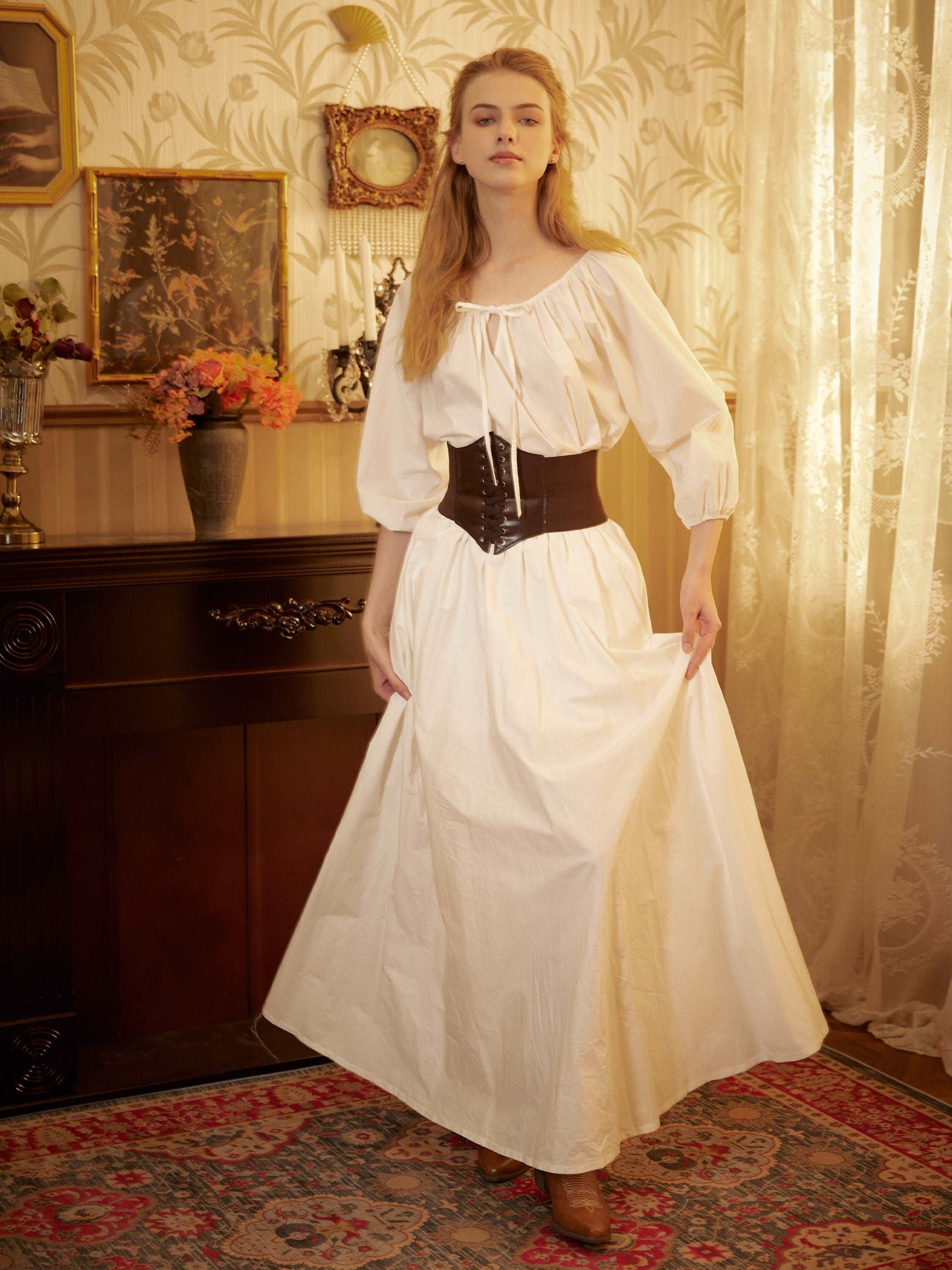 Victorian Style Skirt Cotton Long Skirt Period Skirt Medieval outfits Renaissance Festival Skirt Ren Faire Costume Full Length