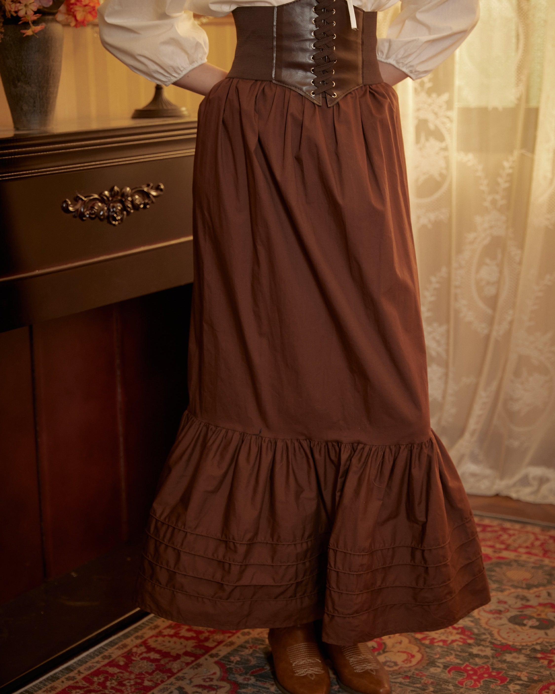 Victorian Style Skirt Cotton Maxi Skirt Period Skirt Medieval outfits Renaissance Festival Skirt Ren Faire Costume