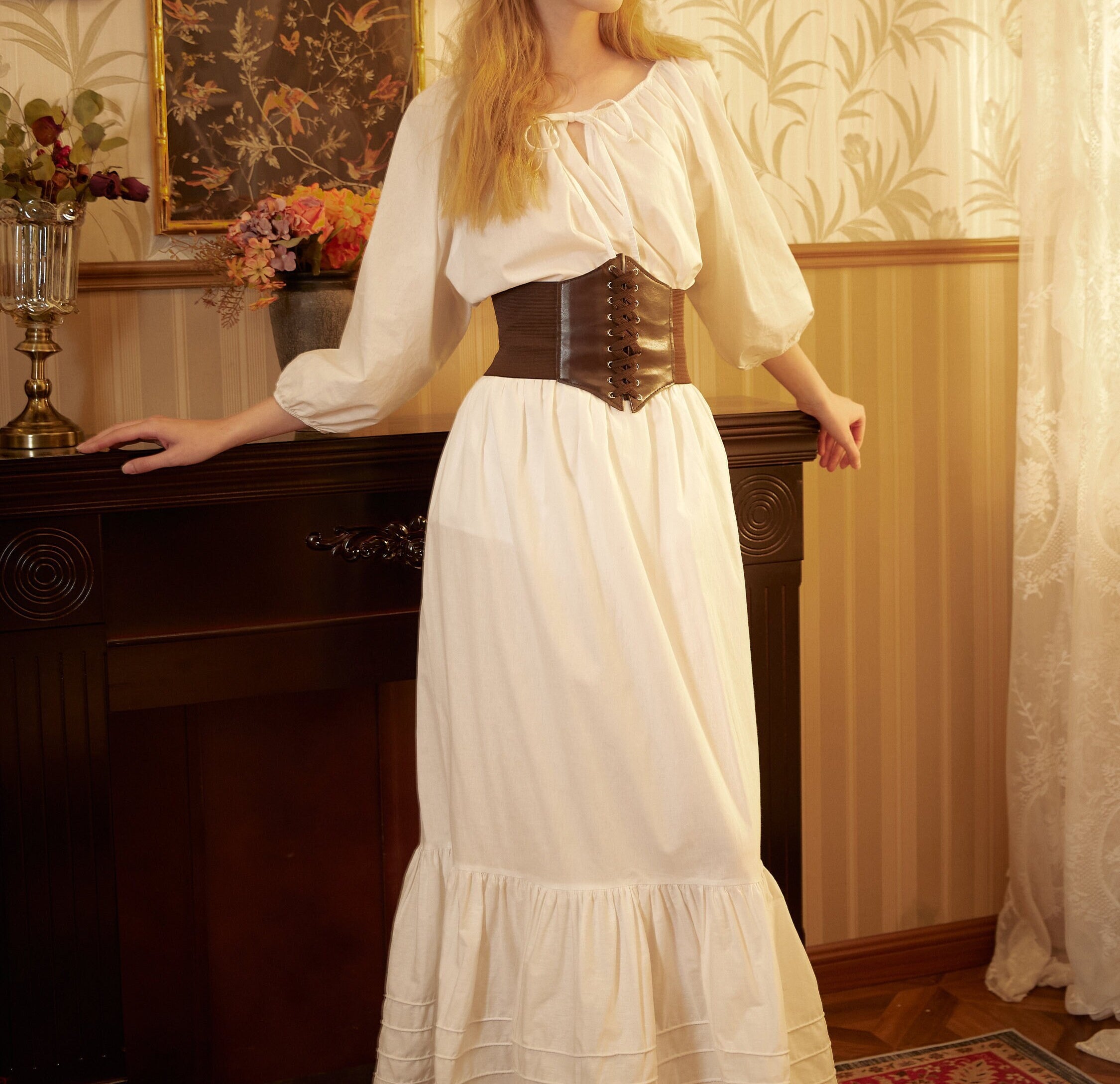 Victorian Style Skirt Cotton Maxi Skirt Period Skirt Medieval outfits Renaissance Festival Skirt Ren Faire Costume