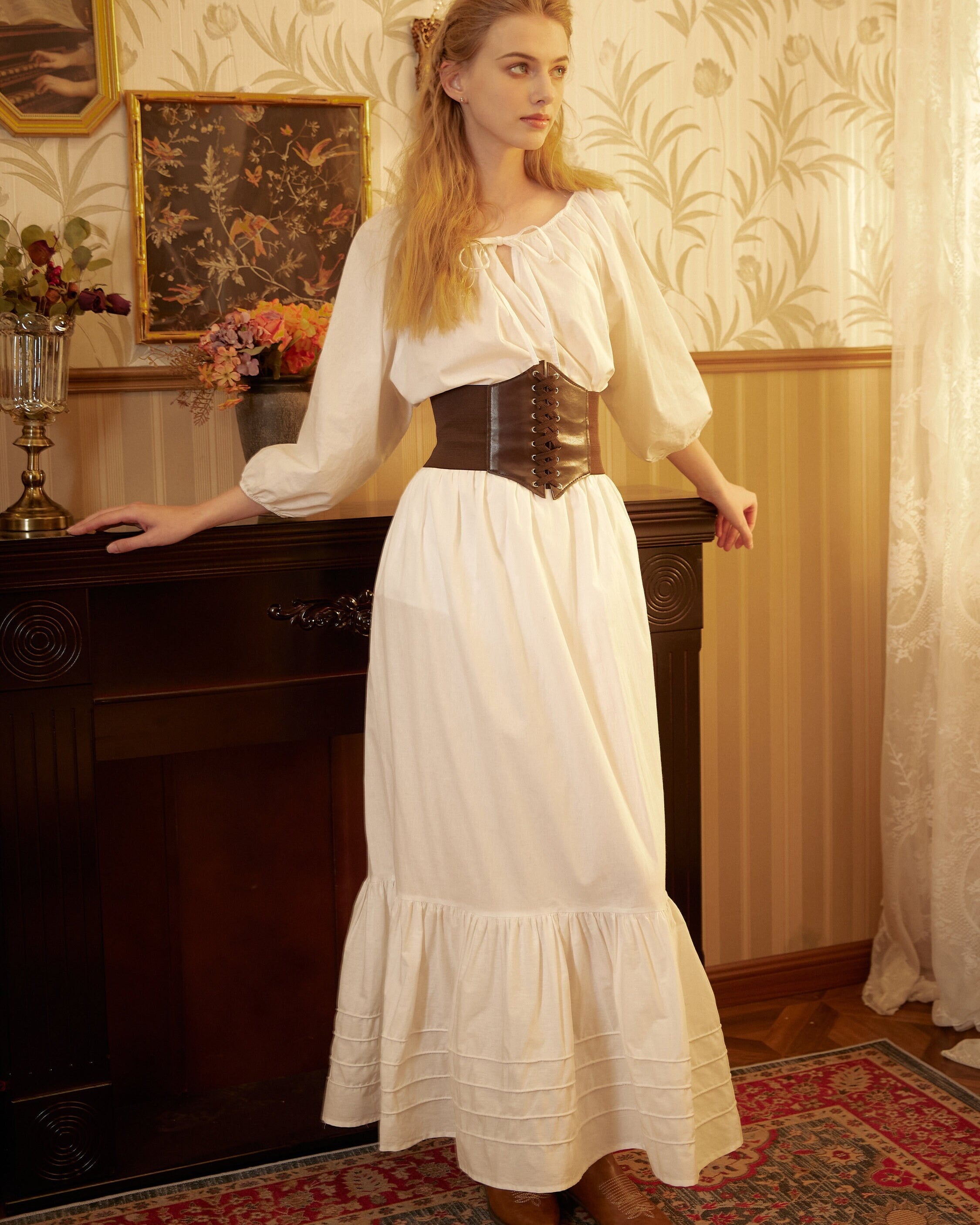 Victorian Style Skirt Cotton Maxi Skirt Period Skirt Medieval outfits Renaissance Festival Skirt Ren Faire Costume