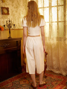 Women’s Bloomers Cotton Pettipants Cotton Culotte Slip Victorian Bloomer Pants Pajama Pantaloon Loungewear Ivory