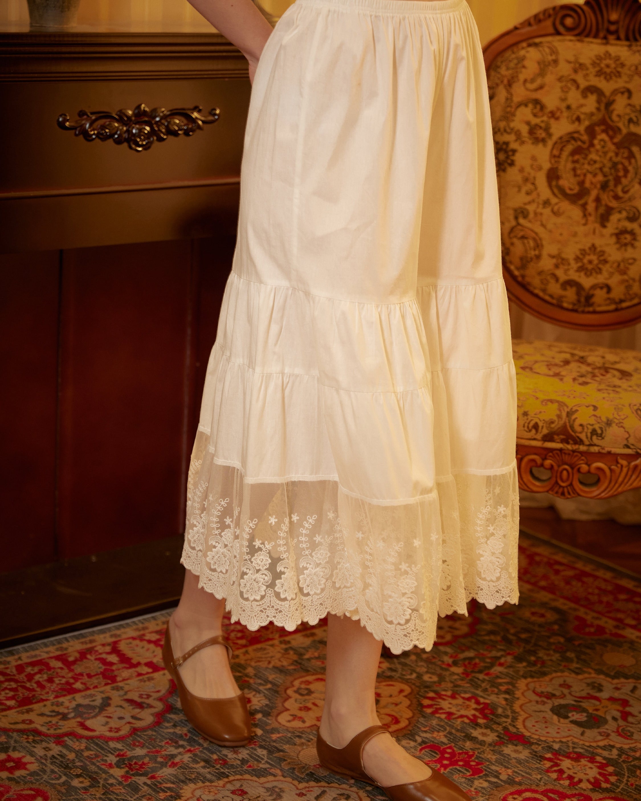 Women’s Bloomers Cotton Long Bloomers Plus Size Pantaloons Pettipants Victorian Underwear Lace Bloomer Pants Ivory Black Cream