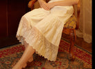 Women’s Bloomers Cotton Long Bloomers Plus Size Pantaloons Pettipants Victorian Underwear Lace Bloomer Pants Ivory Black Cream