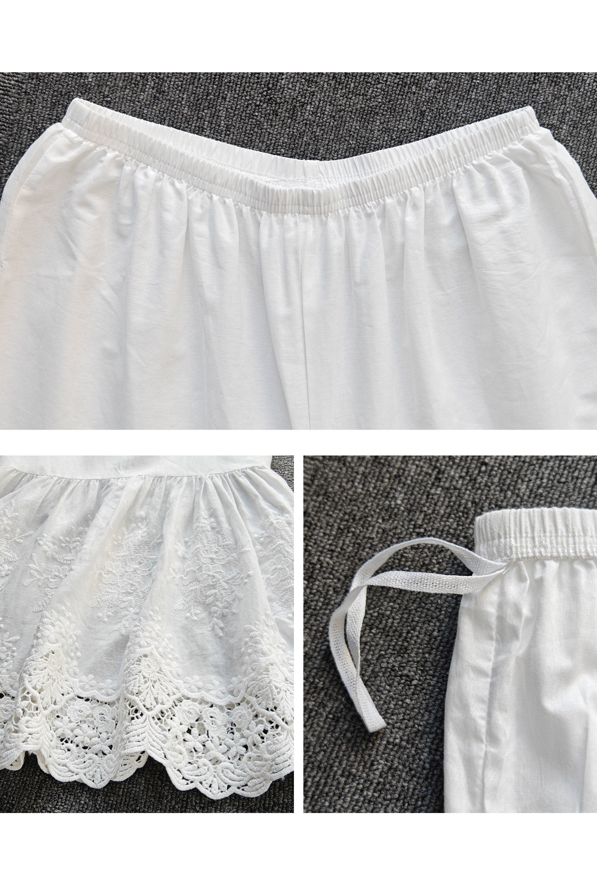 Women’s Bloomers Lace Cotton Bloomers Plus size Edwardian Bloomer Pants Pantaloons Victorian Pettipants Ivory Cream