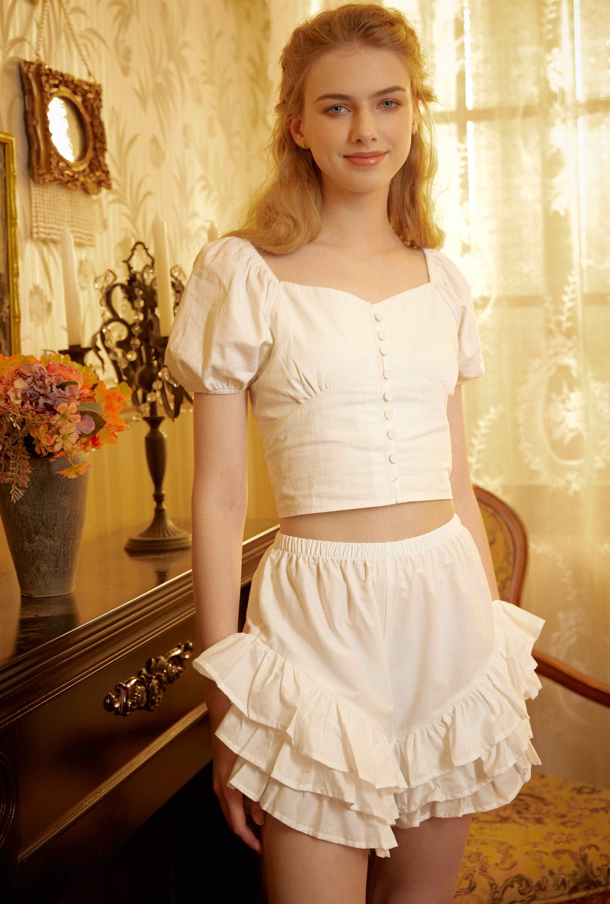 Cotton Bloomers Women Bloomer Shorts Pantaloons Victorian Frilly Bloomers Pajama Summer Shorts Pettipants Ivory Cream Black