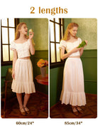 Petticoat Skirt 100% Cotton Half Slip Unterrock Jupon Skirt Extender Slip Underskirt Ivory/Beige/Black