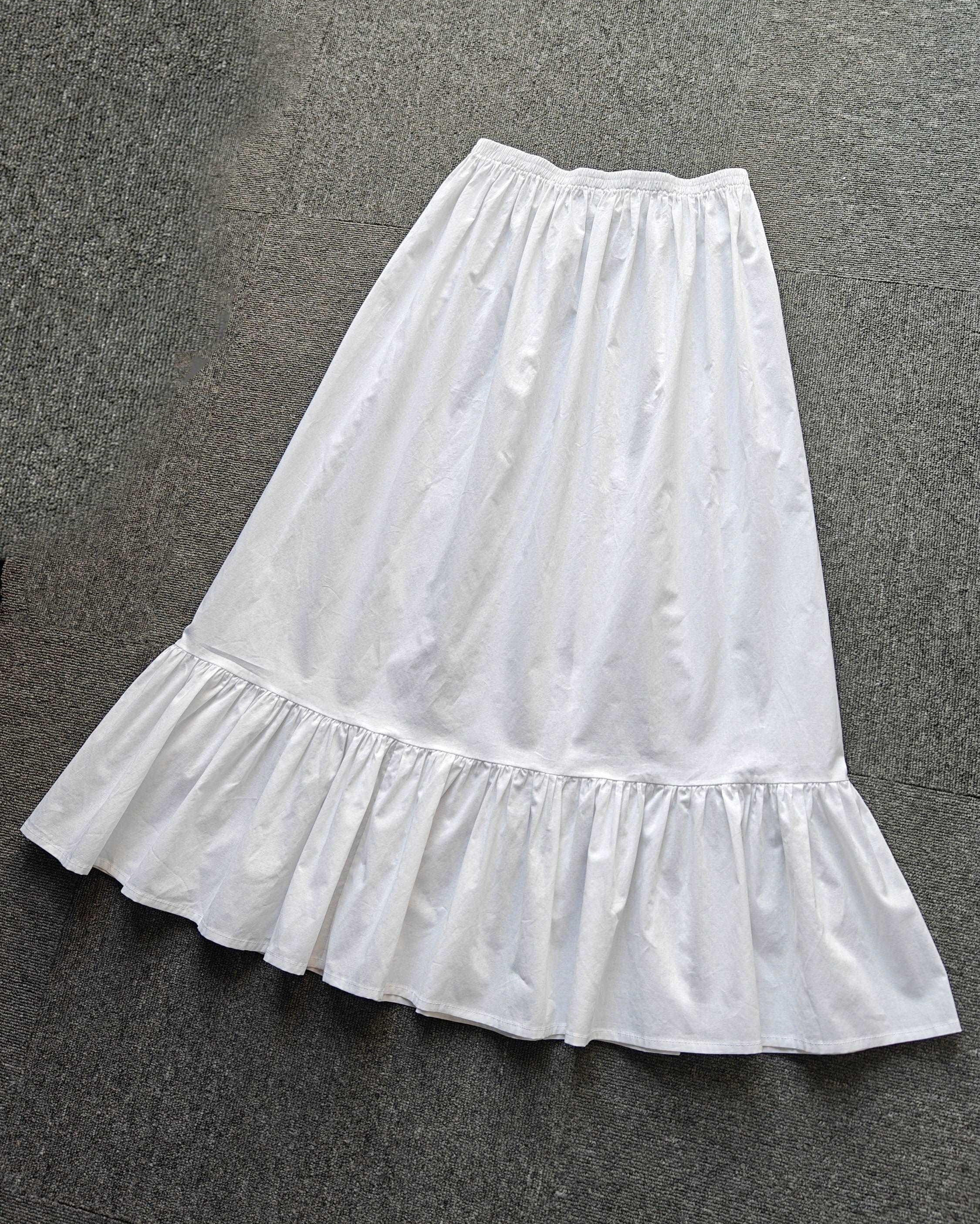 Petticoat Skirt 100% Cotton Half Slip Unterrock Jupon Skirt Extender Slip Underskirt Ivory/Beige/Black