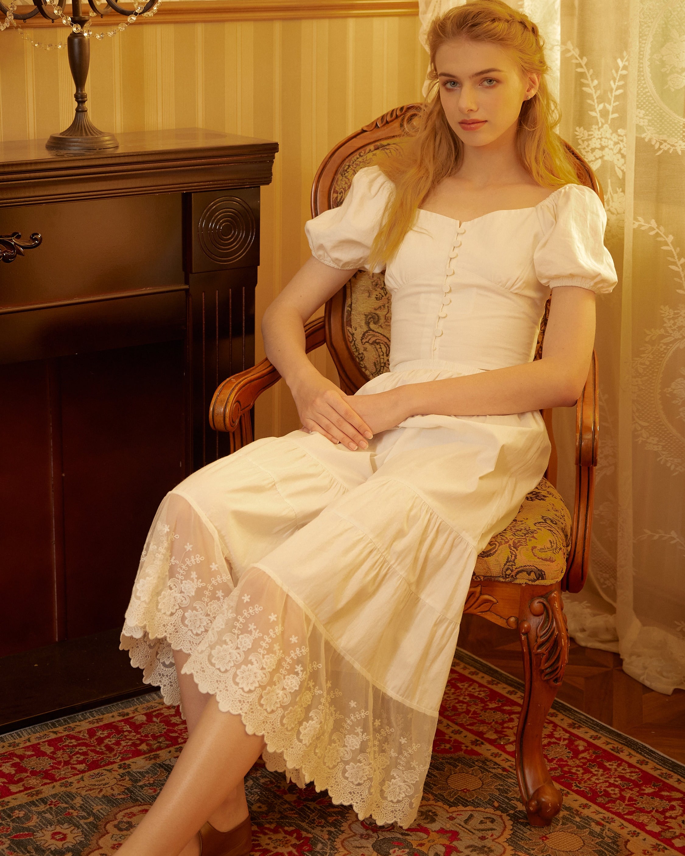 Women’s Bloomers Cotton Long Bloomers Plus Size Pantaloons Pettipants Victorian Underwear Lace Bloomer Pants Ivory Black Cream