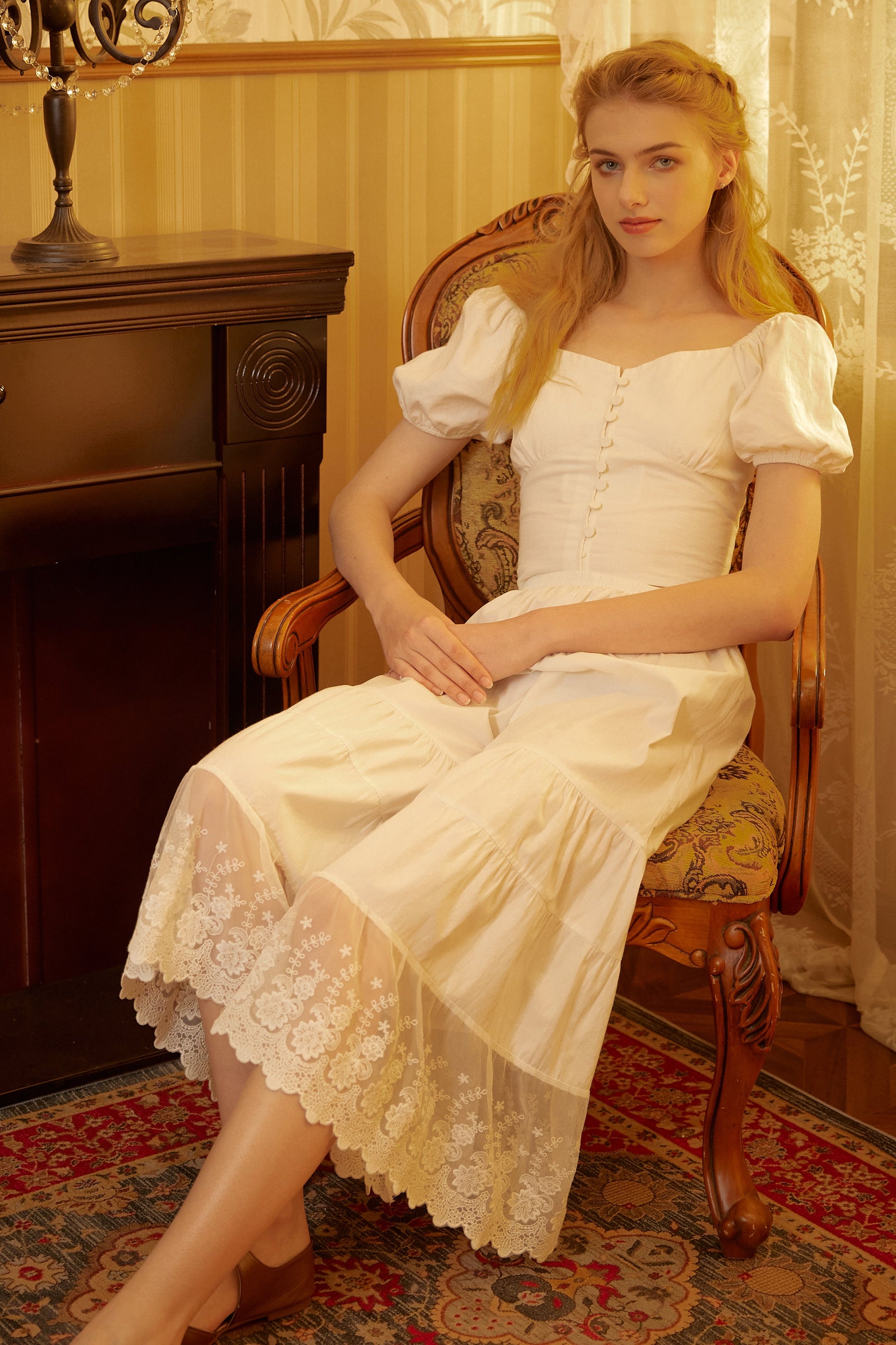 Women’s Bloomers Cotton Long Bloomers Plus Size Pantaloons Pettipants Victorian Underwear Lace Bloomer Pants Ivory Black Cream