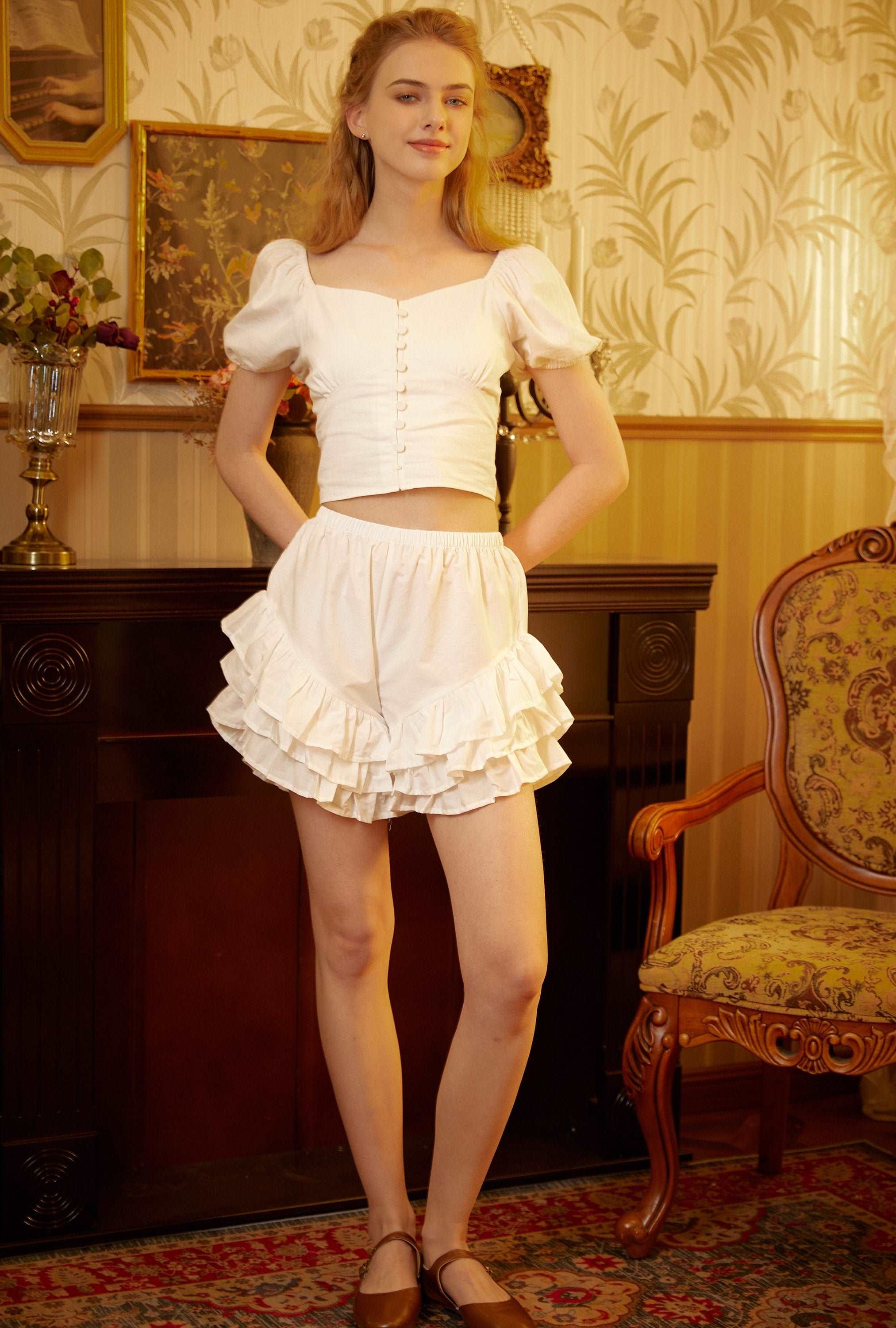 Cotton Bloomers Women Bloomer Shorts Pantaloons Victorian Frilly Bloomers Pajama Summer Shorts Pettipants Ivory Cream Black