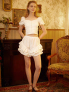 Cotton Bloomers Women Bloomer Shorts Pantaloons Victorian Frilly Bloomers Pajama Summer Shorts Pettipants Ivory Cream Black