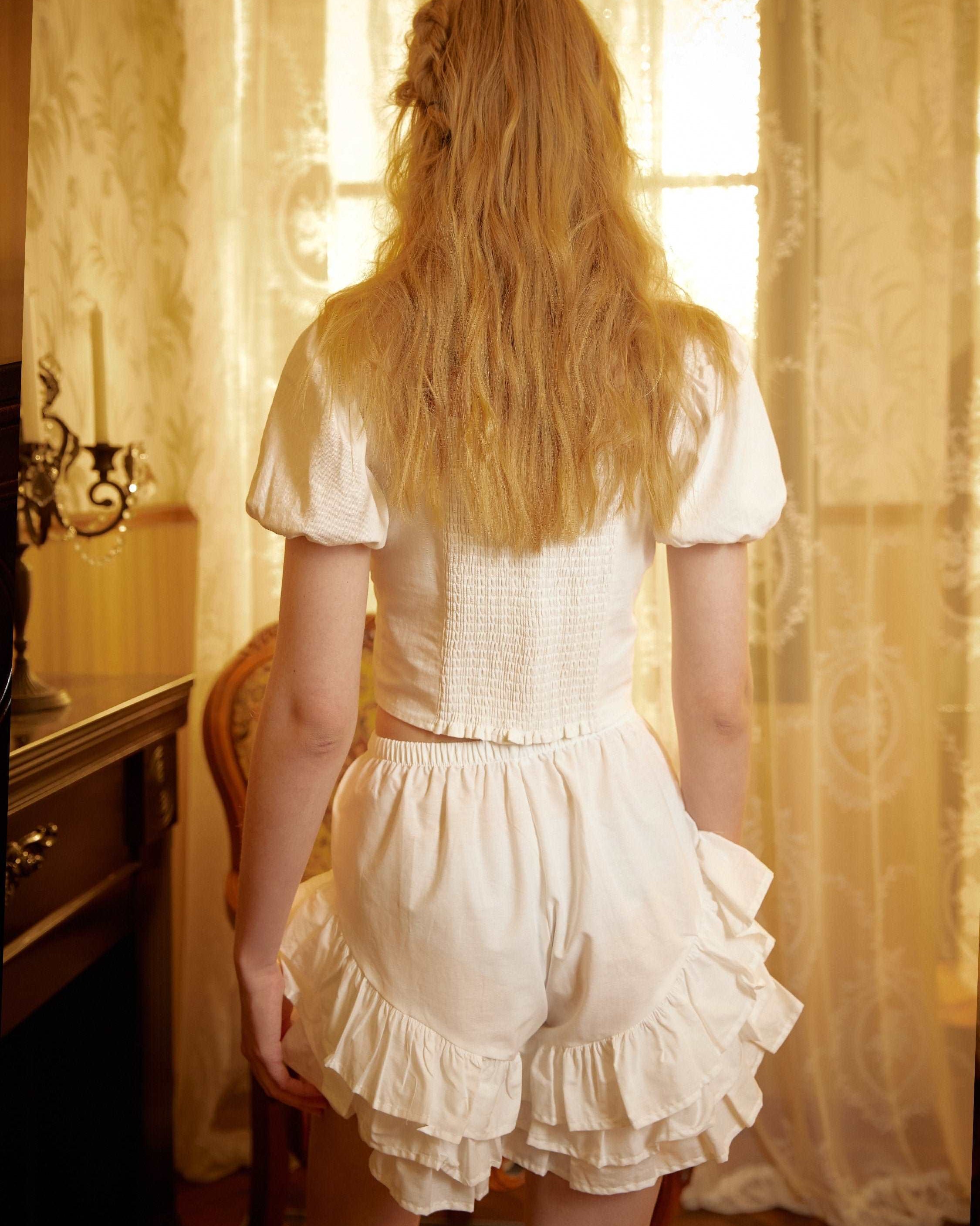 Cotton Bloomers Women Bloomer Shorts Pantaloons Victorian Frilly Bloomers Pajama Summer Shorts Pettipants Ivory Cream Black