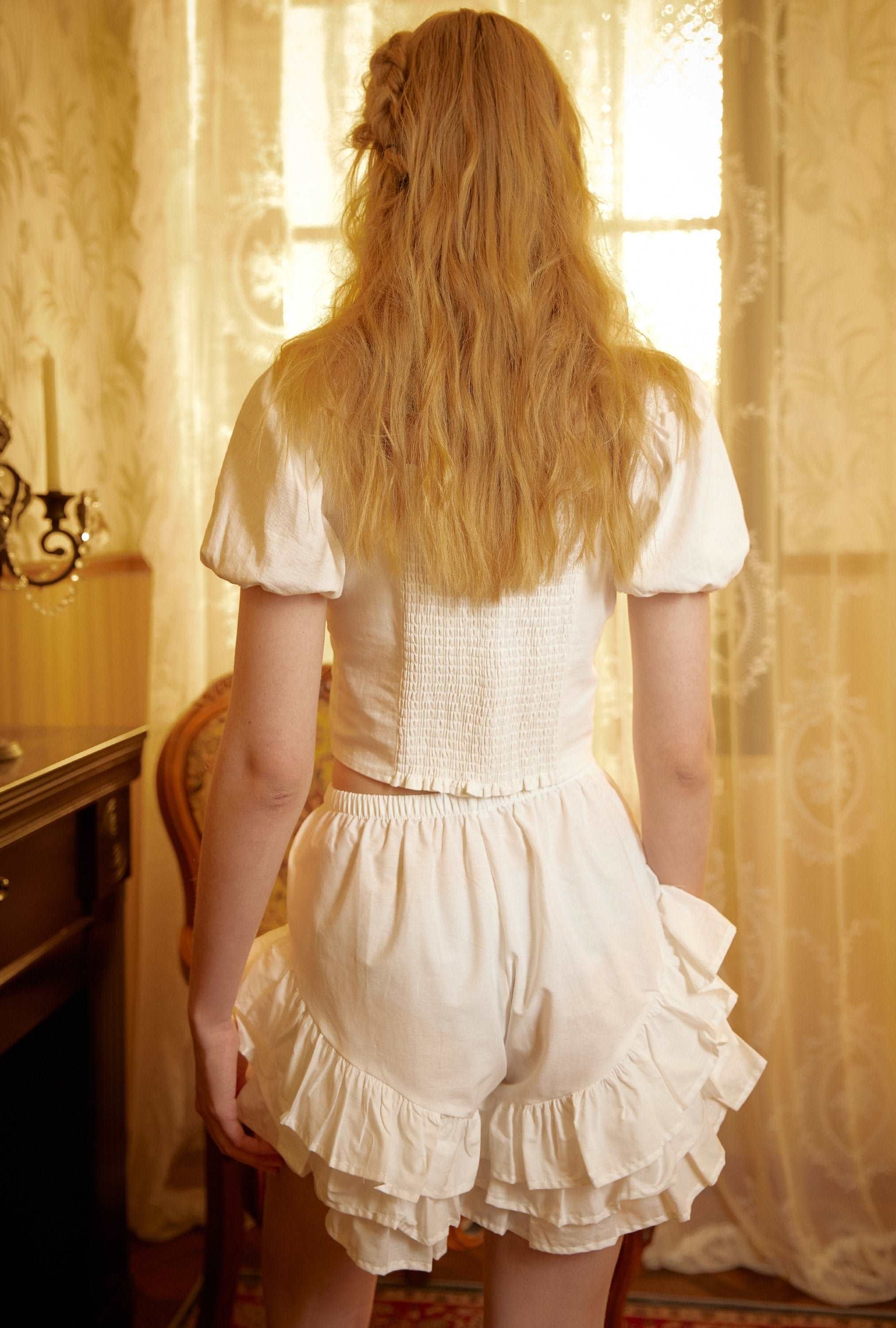 Cotton Bloomers Women Bloomer Shorts Pantaloons Victorian Frilly Bloomers Pajama Summer Shorts Pettipants Ivory Cream Black