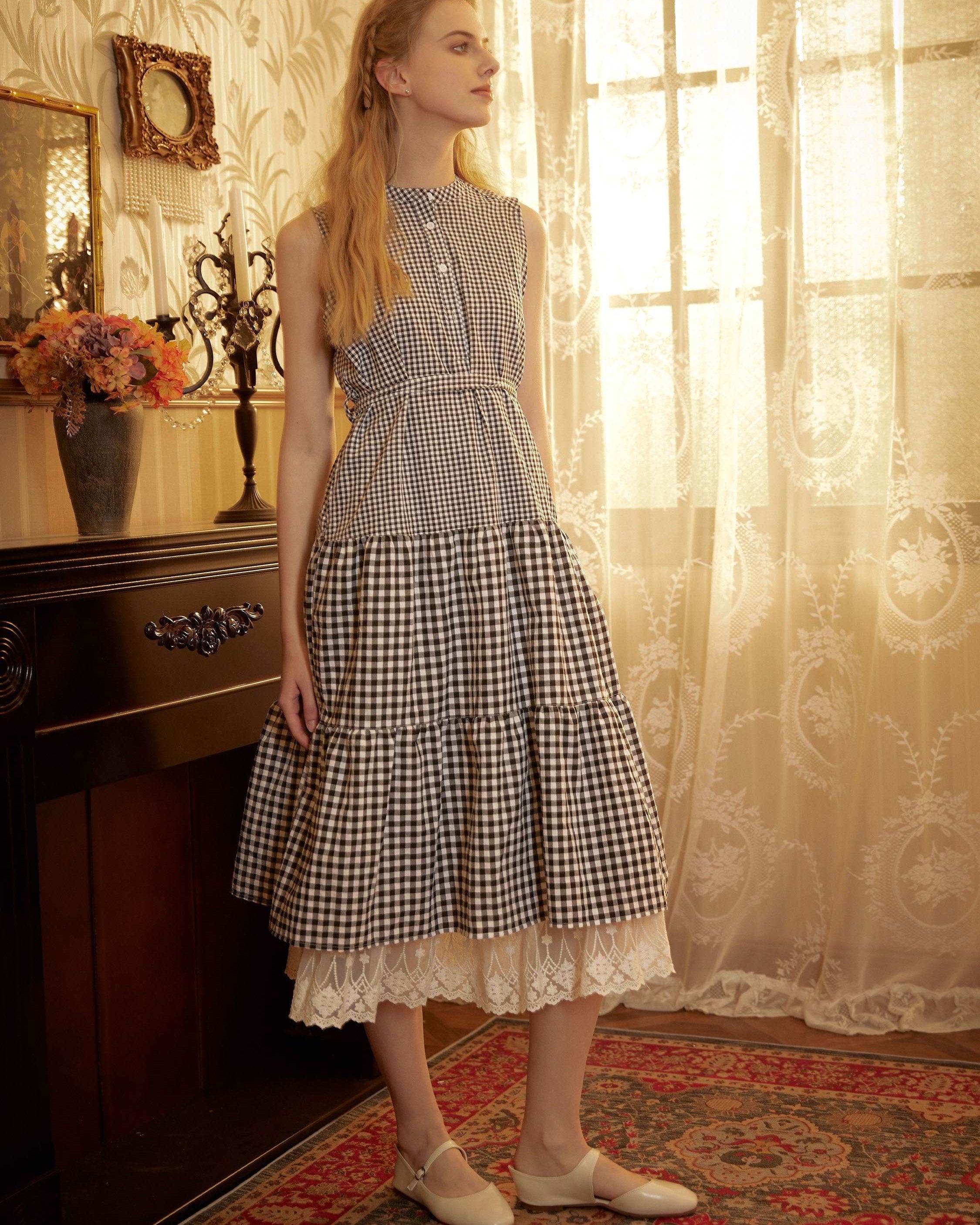 Half Slip Cotton Petticoat Skirt Extender Slip Flowers Lace Trim Unterrock Vintage Inspired Underskirt Ivory Black