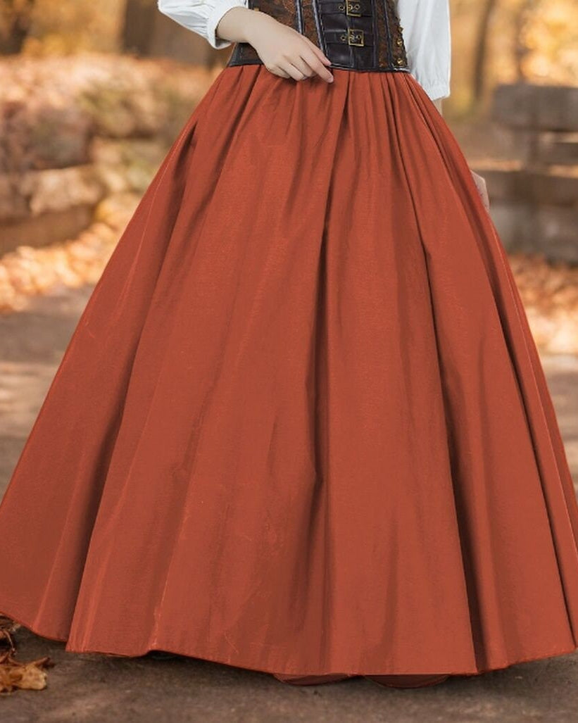 Victorian Style Skirt Cotton Long Skirt Period Skirt Medieval outfits Renaissance Festival Skirt Ren Faire Costume Full Length
