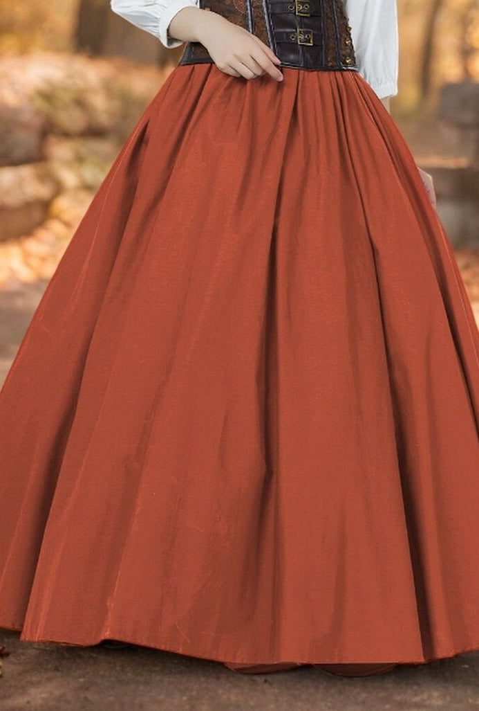 Victorian Style Skirt Cotton Long Skirt Period Skirt Medieval outfits Renaissance Festival Skirt Ren Faire Costume Full Length