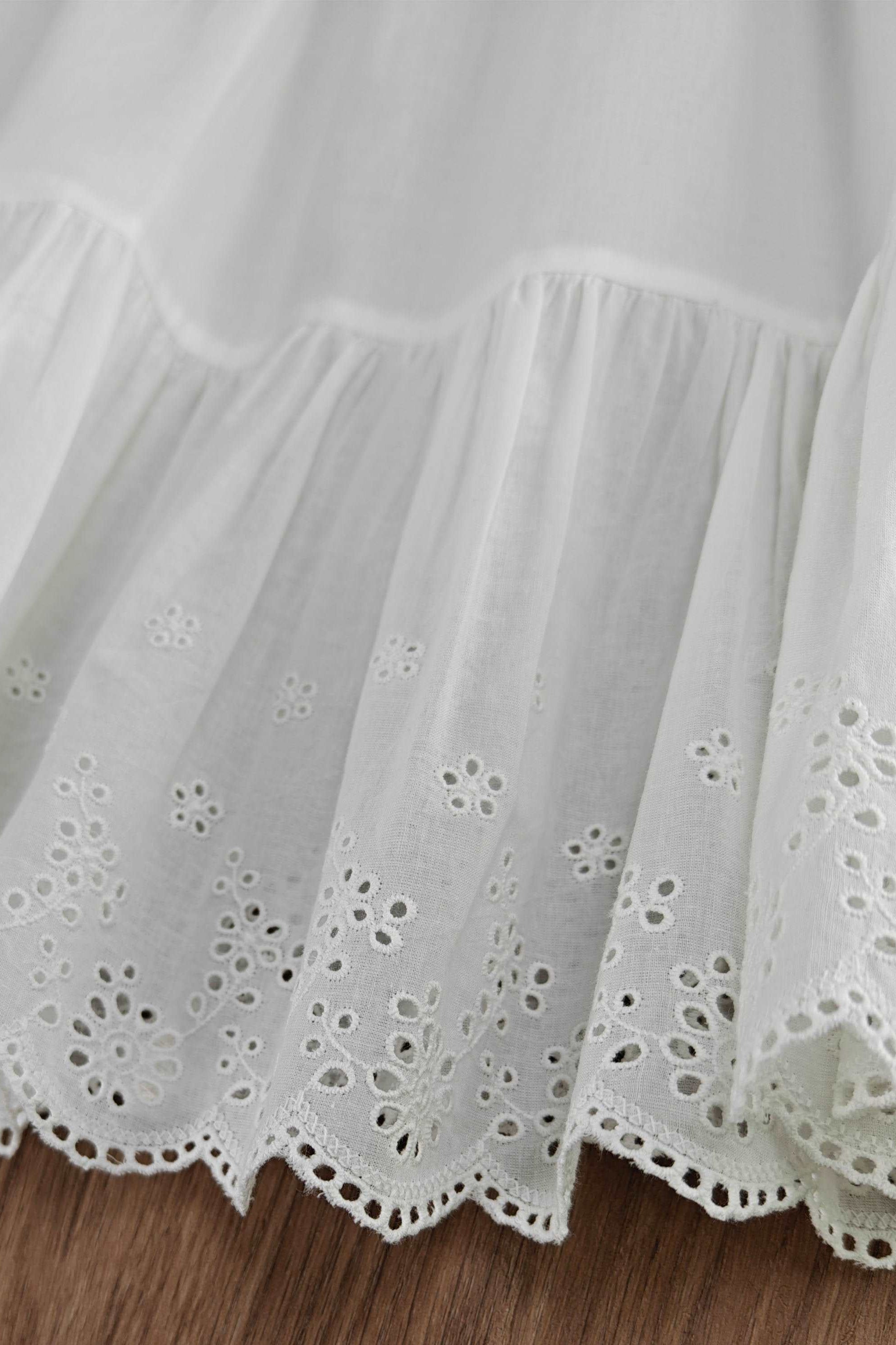 Half Slip Cotton Petticoat Skirt Extender Slip Hollow Flowers Lace Unterrock Vintage Inspired Underskirt Ivory