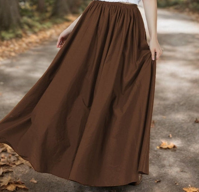 Victorian Style Skirt Cotton Long Skirt Period Skirt Medieval outfits Renaissance Festival Skirt Ren Faire Costume Full Length