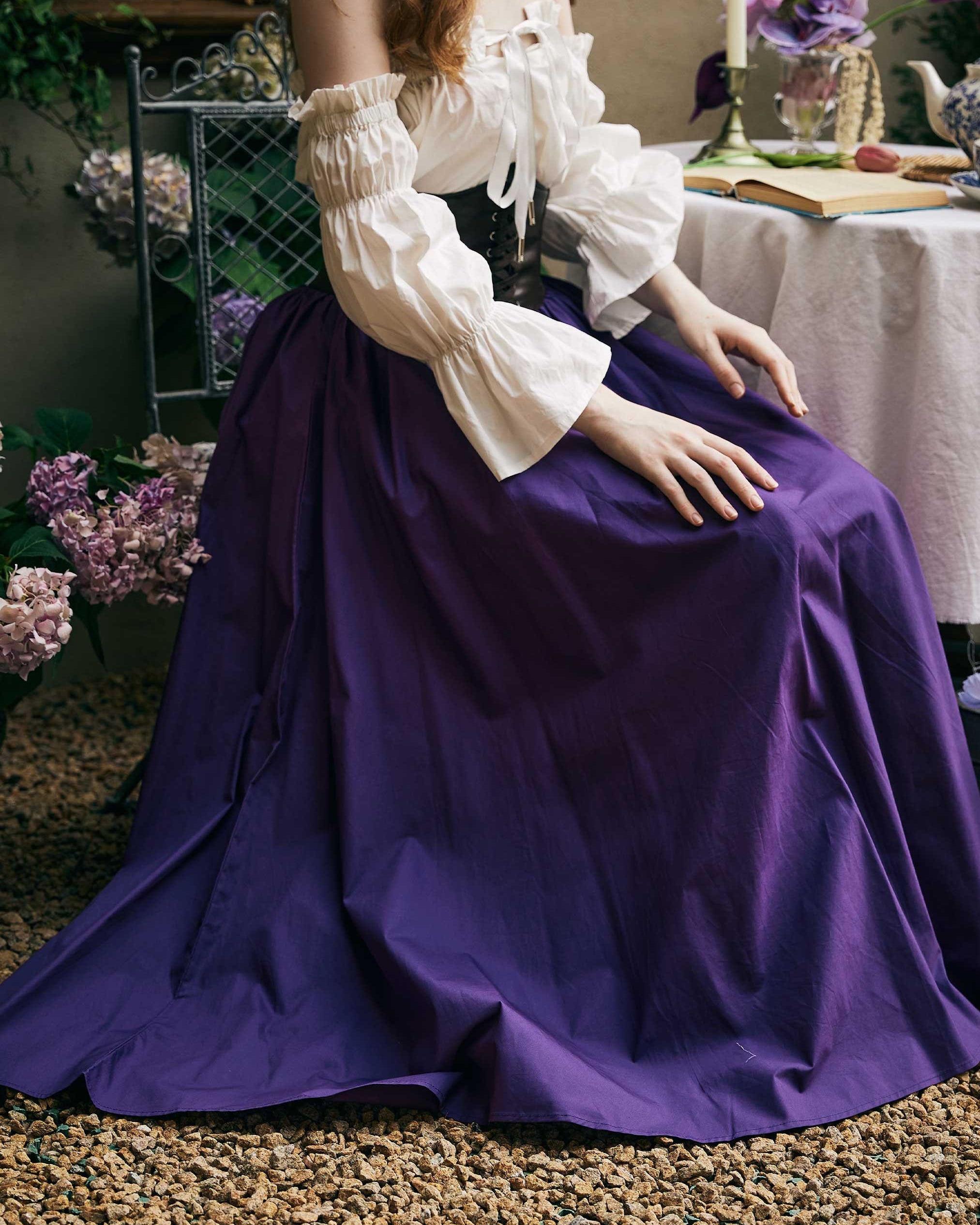 Renaissance Skirt Victorian Cotton Skirt Long Skirt Jupe Longue Purple Maxi Skirt Medieval Dress Skirt Ren Faire Skirt Boho Skirt