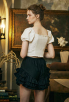 Cotton Bloomers Women Bloomer Shorts Pantaloons Victorian Frilly Bloomers Pajama Summer Shorts Pettipants Ivory Cream Black