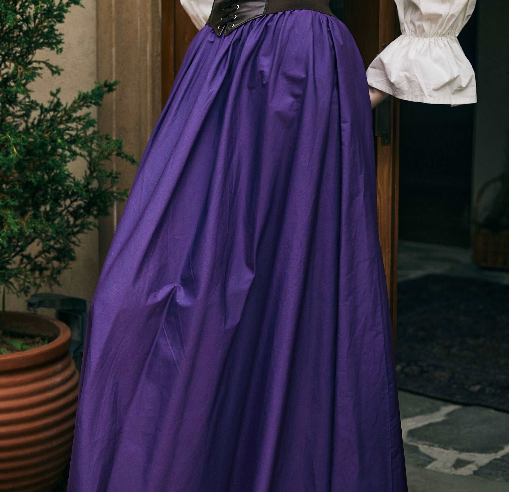 Renaissance Skirt Victorian Cotton Skirt Long Skirt Jupe Longue Purple Maxi Skirt Medieval Dress Skirt Ren Faire Skirt Boho Skirt