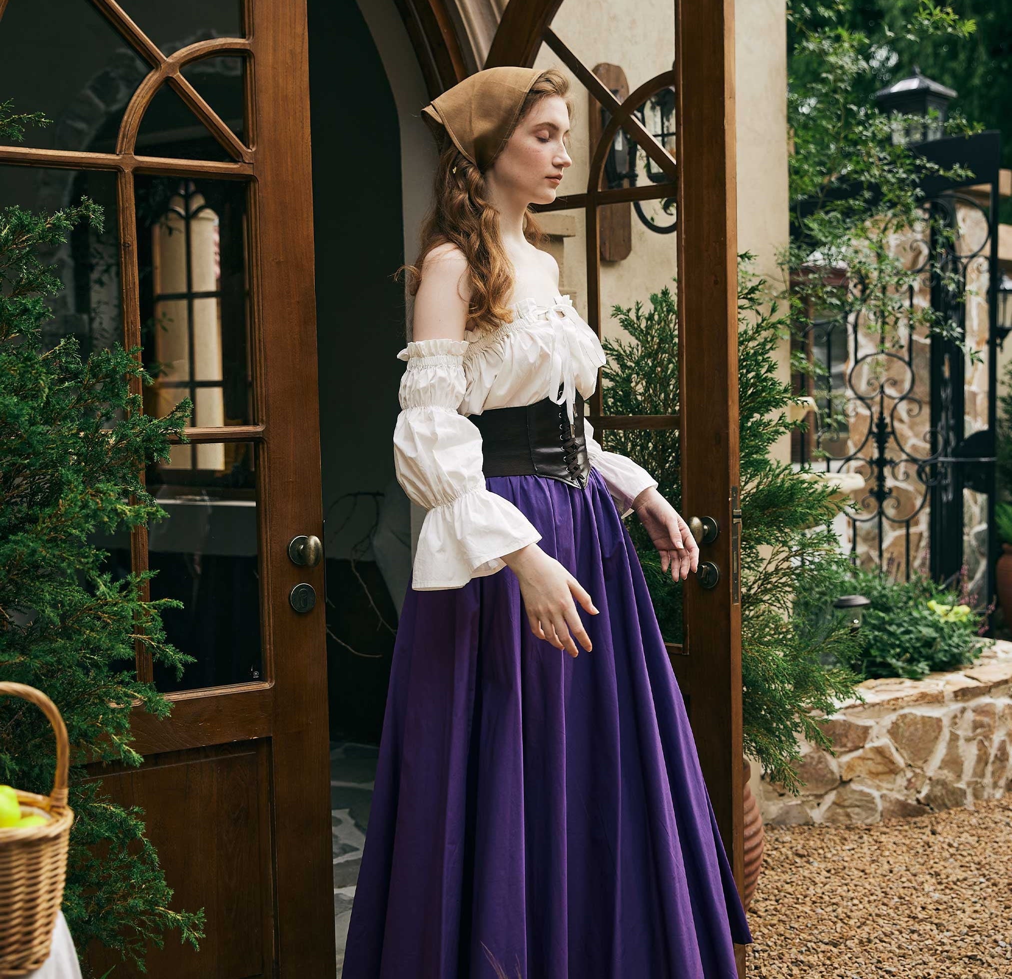 Renaissance Skirt Victorian Cotton Skirt Long Skirt Jupe Longue Purple Maxi Skirt Medieval Dress Skirt Ren Faire Skirt Boho Skirt