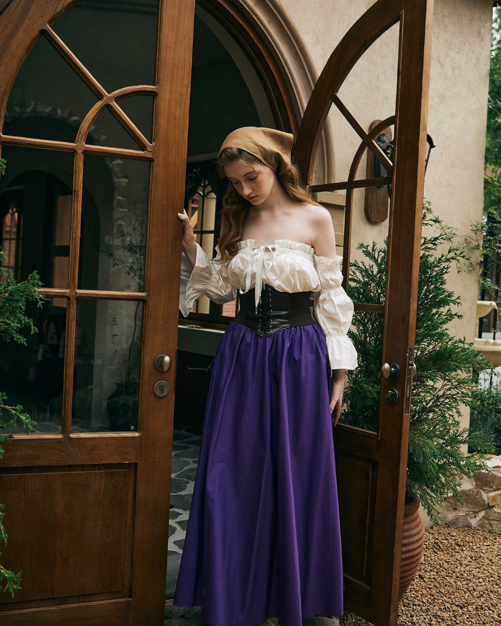 Renaissance Skirt Victorian Cotton Skirt Long Skirt Jupe Longue Purple Maxi Skirt Medieval Dress Skirt Ren Faire Skirt Boho Skirt