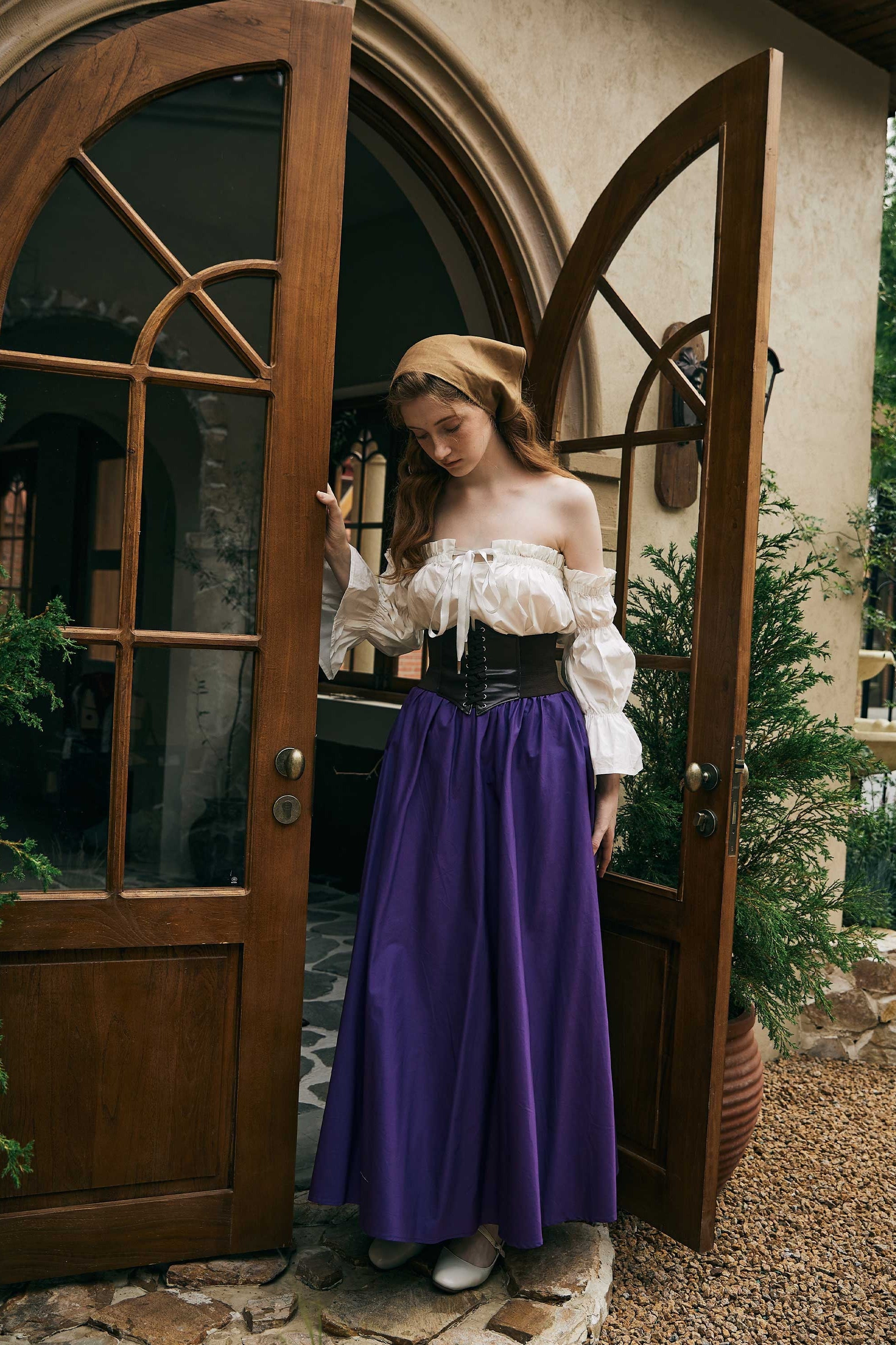Renaissance Skirt Victorian Cotton Skirt Long Skirt Jupe Longue Purple Maxi Skirt Medieval Dress Skirt Ren Faire Skirt Boho Skirt