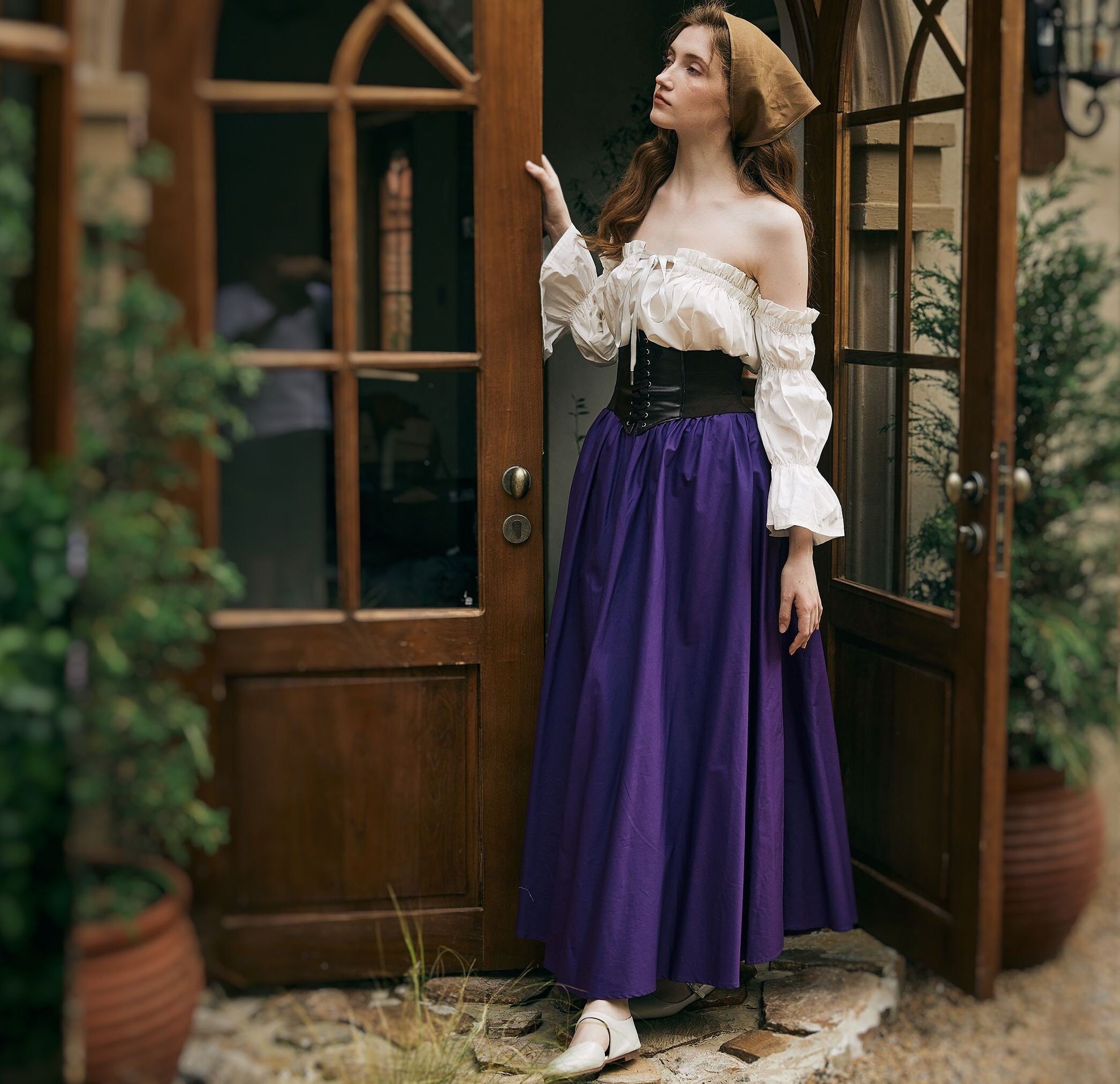 Renaissance Skirt Victorian Cotton Skirt Long Skirt Jupe Longue Purple Maxi Skirt Medieval Dress Skirt Ren Faire Skirt Boho Skirt