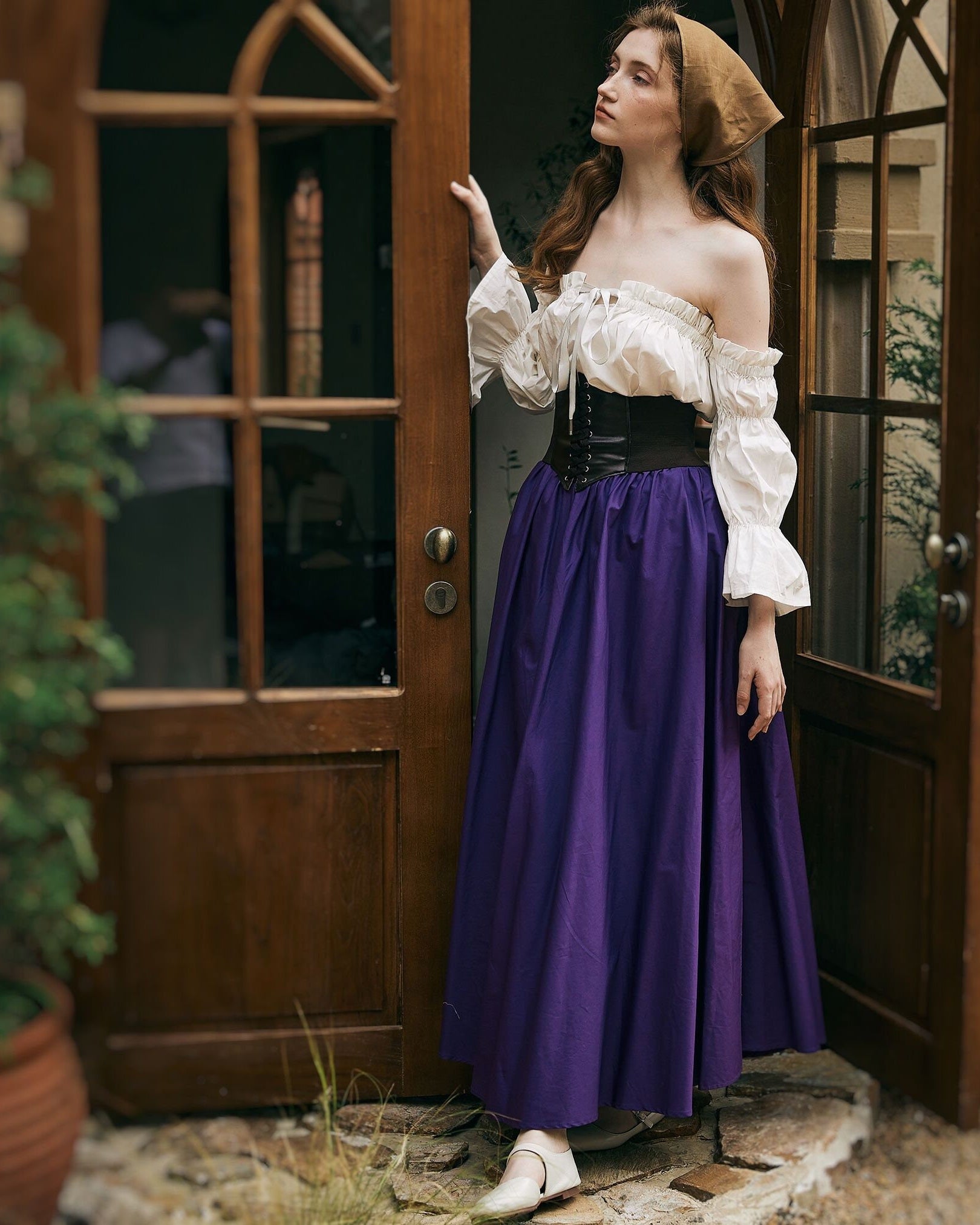 Renaissance Skirt Victorian Cotton Skirt Long Skirt Jupe Longue Purple Maxi Skirt Medieval Dress Skirt Ren Faire Skirt Boho Skirt