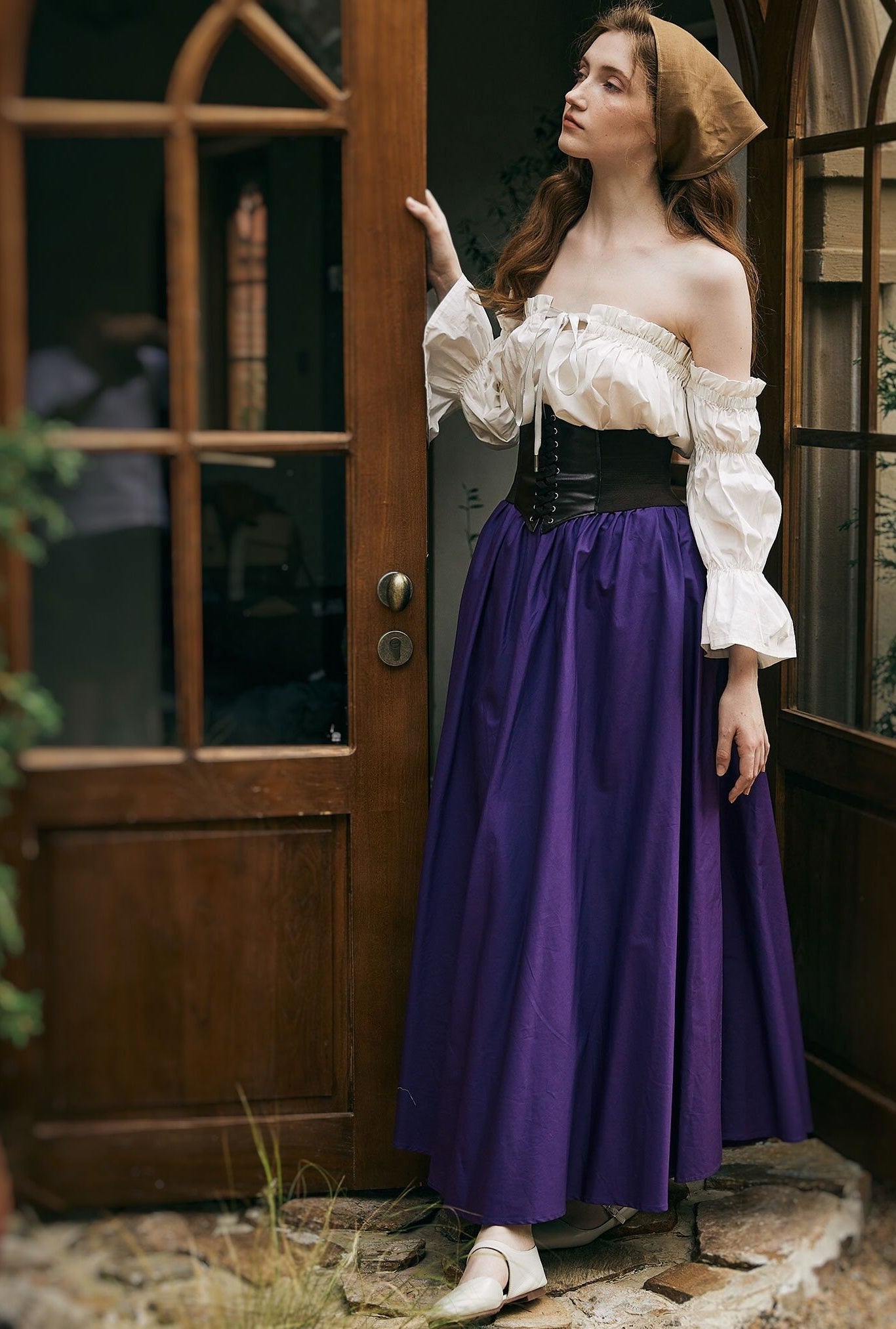 Renaissance Skirt Victorian Cotton Skirt Long Skirt Jupe Longue Purple Maxi Skirt Medieval Dress Skirt Ren Faire Skirt Boho Skirt