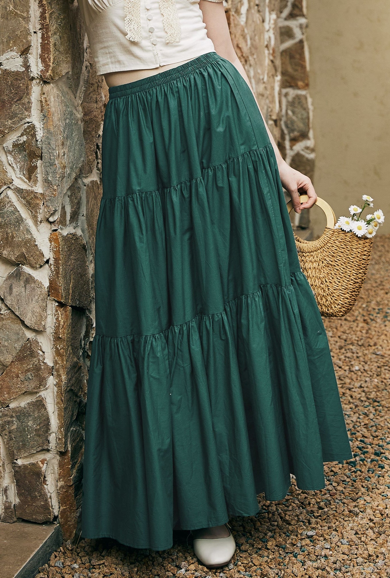 Renaissance Fair Skirt Victorian Skirt Medieval outfits Ren Faire Costume Pirate Tiered Skirt Cotton Long Skirt Full Length Peasant Skirt