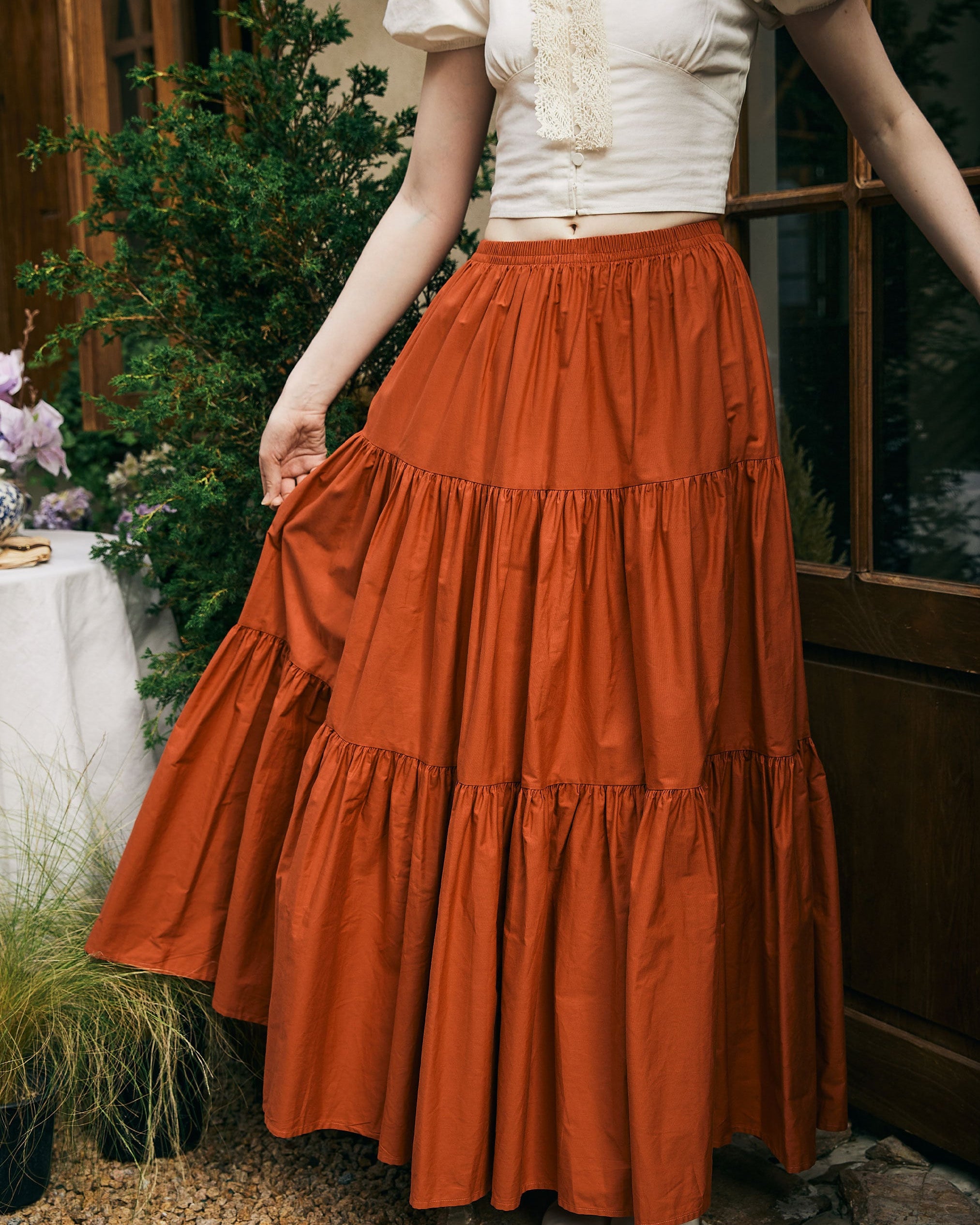 Renaissance Fair Skirt Victorian Skirt Medieval outfits Ren Faire Costume Pirate Tiered Skirt Cotton Long Skirt Full Length Peasant Skirt