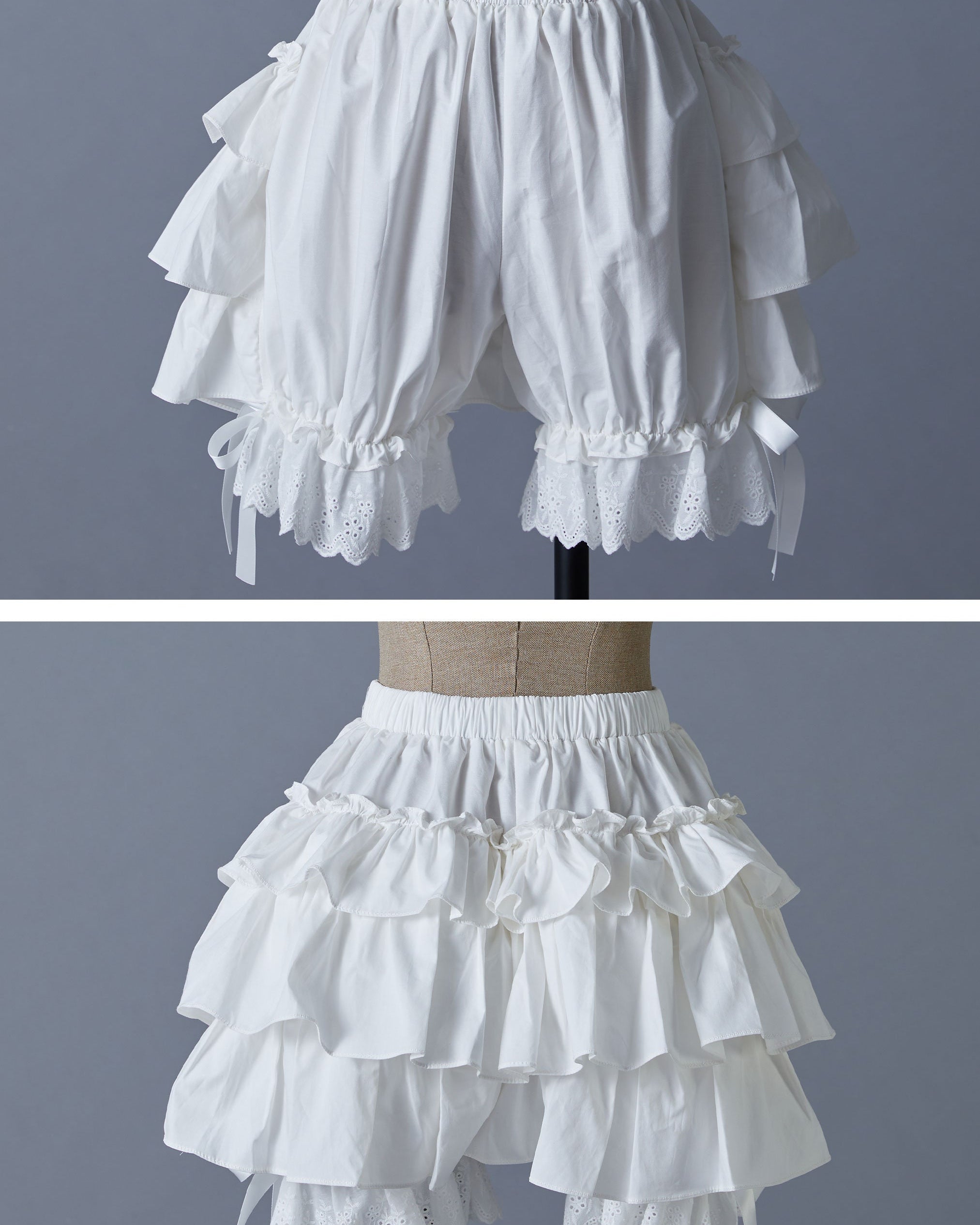Cotton Bloomers Women Bloomer Shorts Pantaloons Victorian Ruffles Bloomers Summer Shorts Pettipants Lace Trim Side Bows